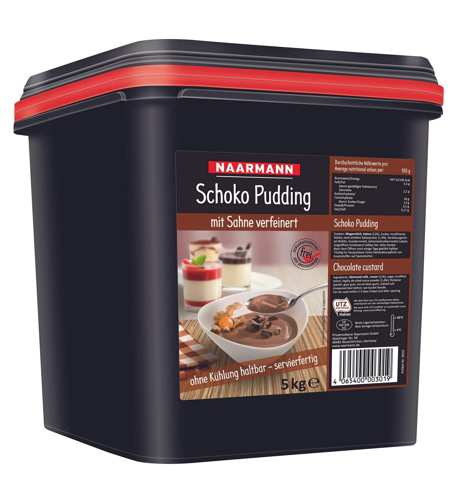 Naarmann chocolate pudding refined with cream ready to serve 5000g