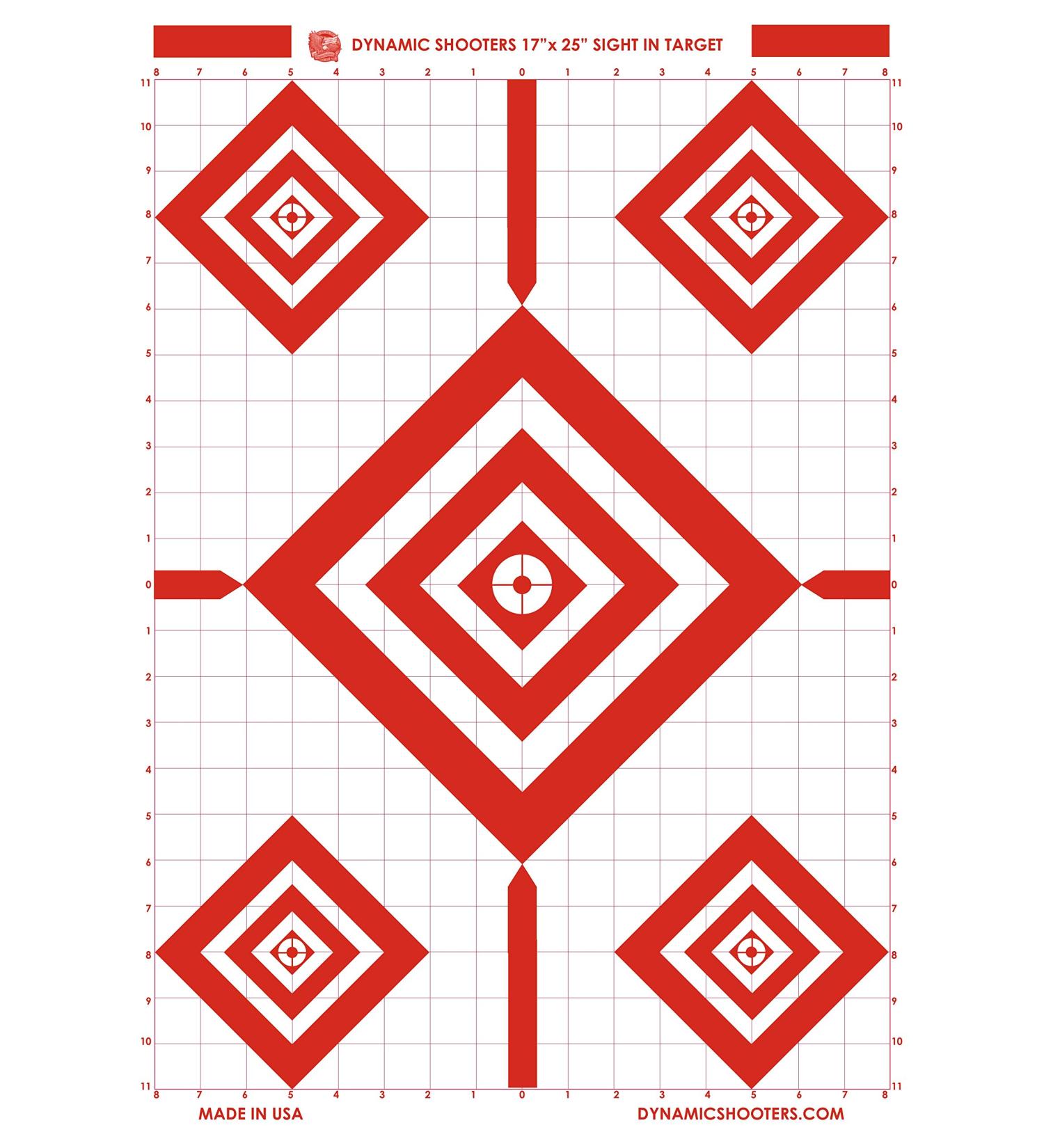 Dynamic Shooters Sight Targets - 17x25 Inch - 50 Sheets - Made in USA | For Firearms, Guns, Rifle, Pistol, BB Guns, Airsoft - Paper Shooting Range Target - Buy Online on GoSupps.com