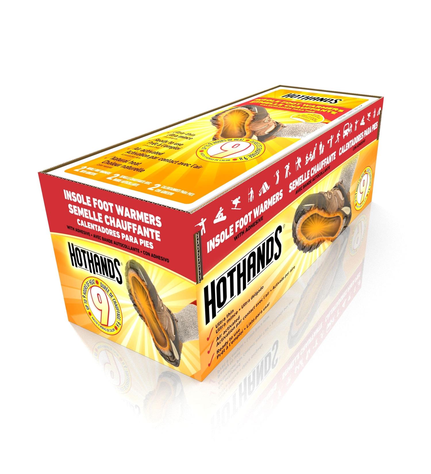 HotHands Insole Foot Warmers - 16 Pair Pack - Up to 9 Hours of Heat - Natural Odorless, Air Activated Warmers - Long Lasting and Safe - Black - Buy Online on GoSupps.com