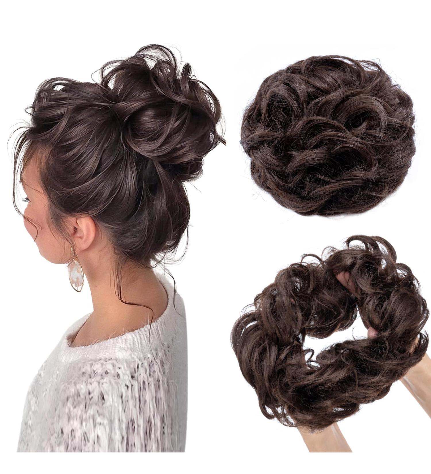 MY-LADY Messy Hair Buns Extensions Scrunchies Updo Ponytail Chignons - 55g Medium Brown - Buy Online on GoSupps.com