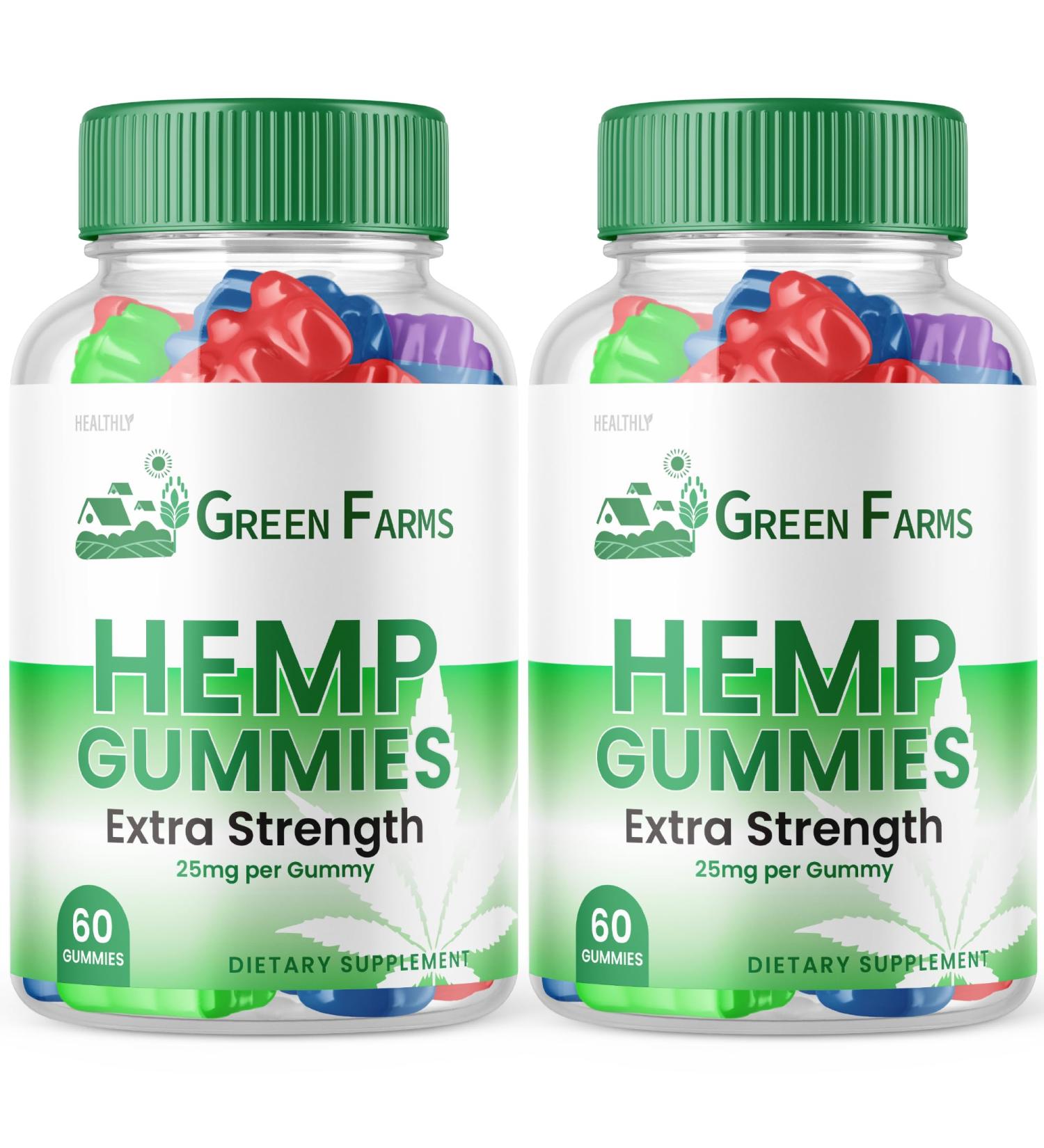 (2 Pack) Green Farms Hemp Gummies - Official Formula - Green Farms Gummies with Hemp Extract 500 mg Extra Strength Performance Hemp Blend Great Taste Big Size Gummy New 2023 1500mg (120 Gummies) 60 Count (Pack of 2) - Buy Online on GoSupps.com