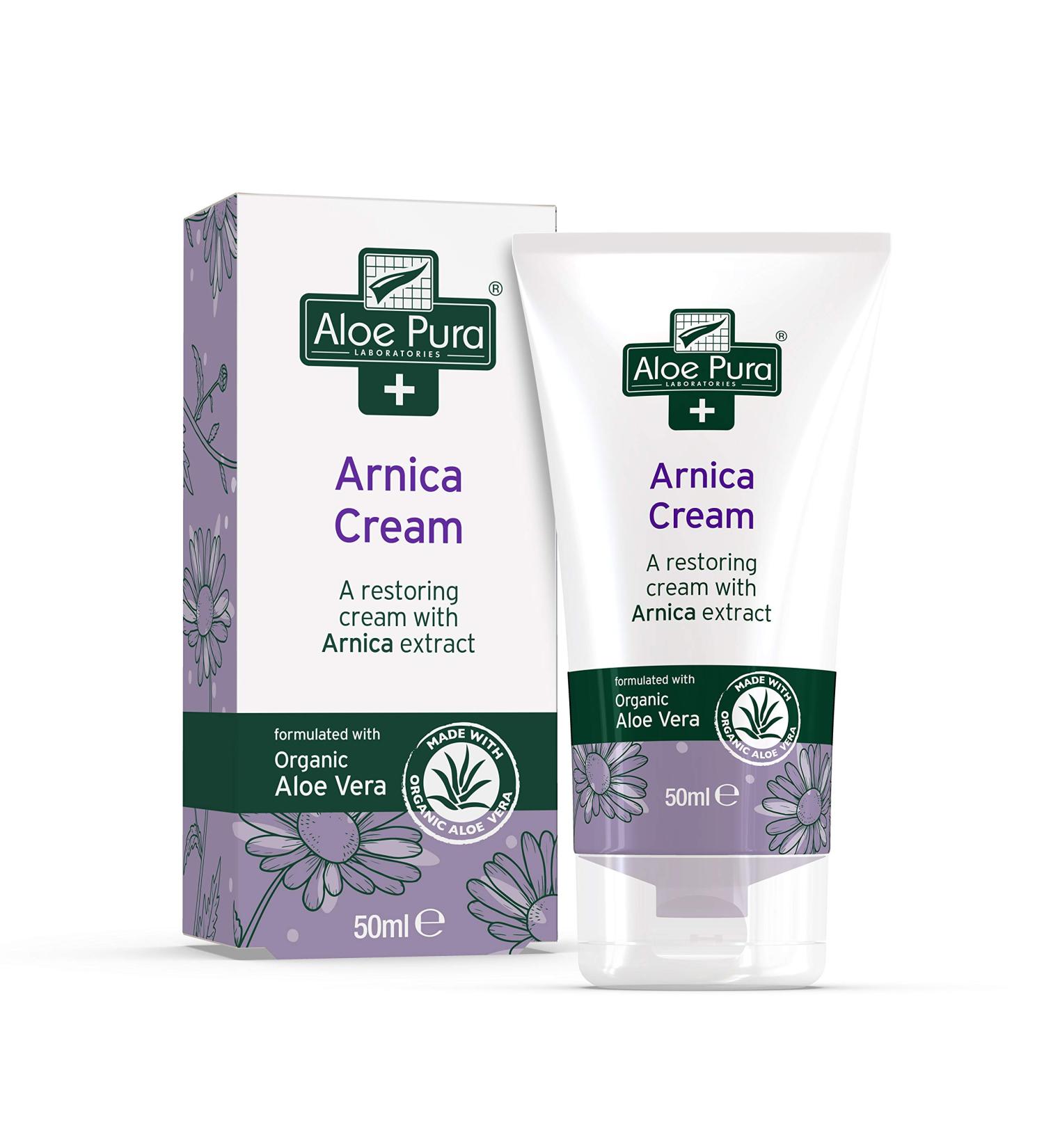 Aloe Pura Arnica Cream with Organic Aloe Vera Natural Vegan Cruelty Free Paraben & SLS Free Restoring 50 ml - Buy Online on GoSupps.com
