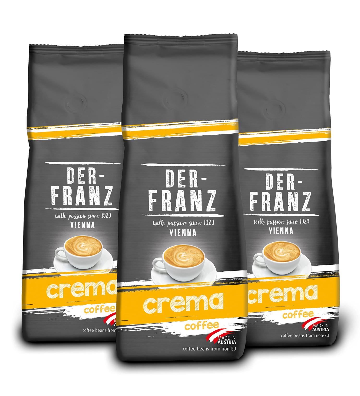 Der-Franz Crema Coffee Whole Bean 3 x 500g - Rich and Smooth Blend - Buy Online on GoSupps.com