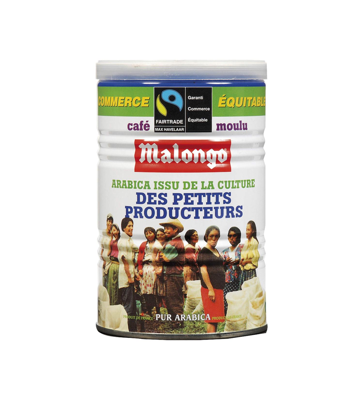 Malongo Pure Arabica Ground Coffee, Fair Trade Max Havelaar - 250g Box