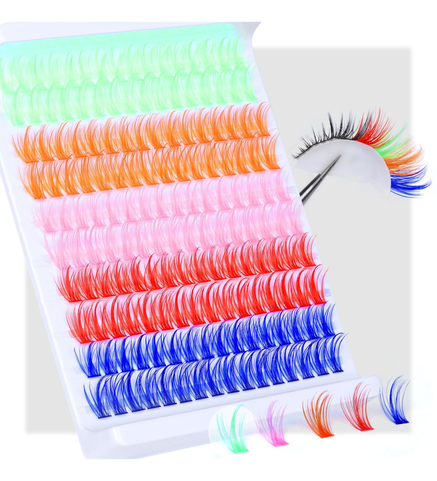 Goddvenus Wispy Colored Cluster Lashes C Curl Individual Eyelashes with Colors (6D) - Buy Online on GoSupps.com