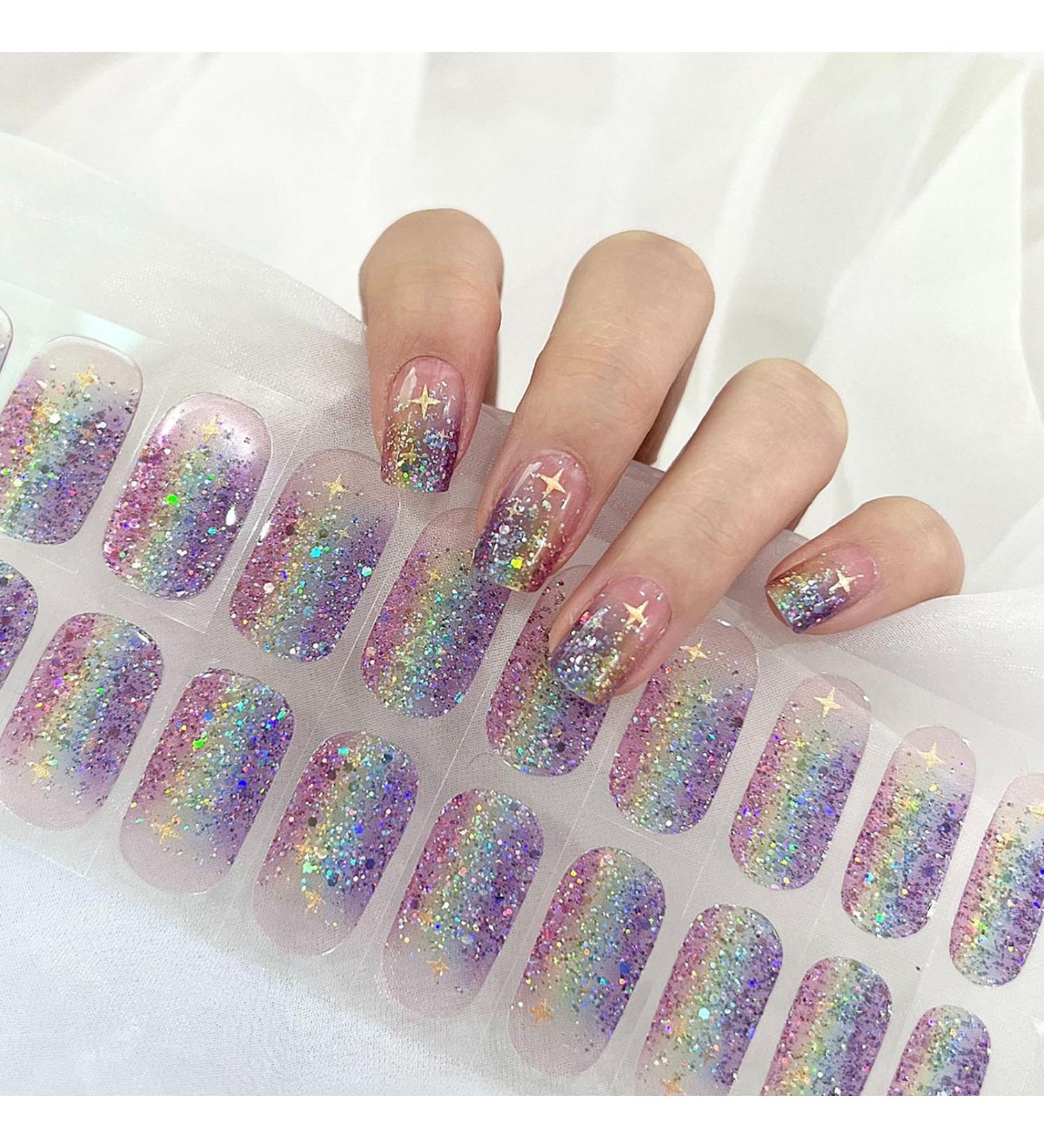 Buy Ceboic UV Gel Nail Film - 22 Half-Hardened Self-Adhesive Gel Strip Stickers | Long-Lasting Colorful Star French Nail Wraps for Hands & Feet - International Shipping - Buy Online on GoSupps.com