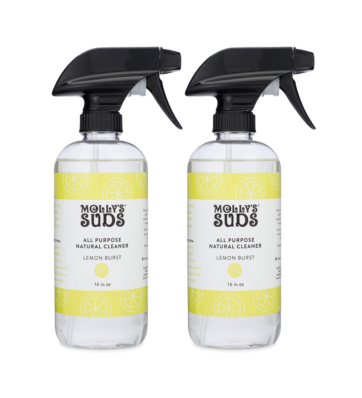 Molly's Suds Natural All Purpose Cleaner - Multi Surface Spray (Lemon Burst 16 oz 2 Pack) | Plant Powered & Bio-Based Ingredients - Eco-Friendly Household Cleaning Solution - Buy Online on GoSupps.com