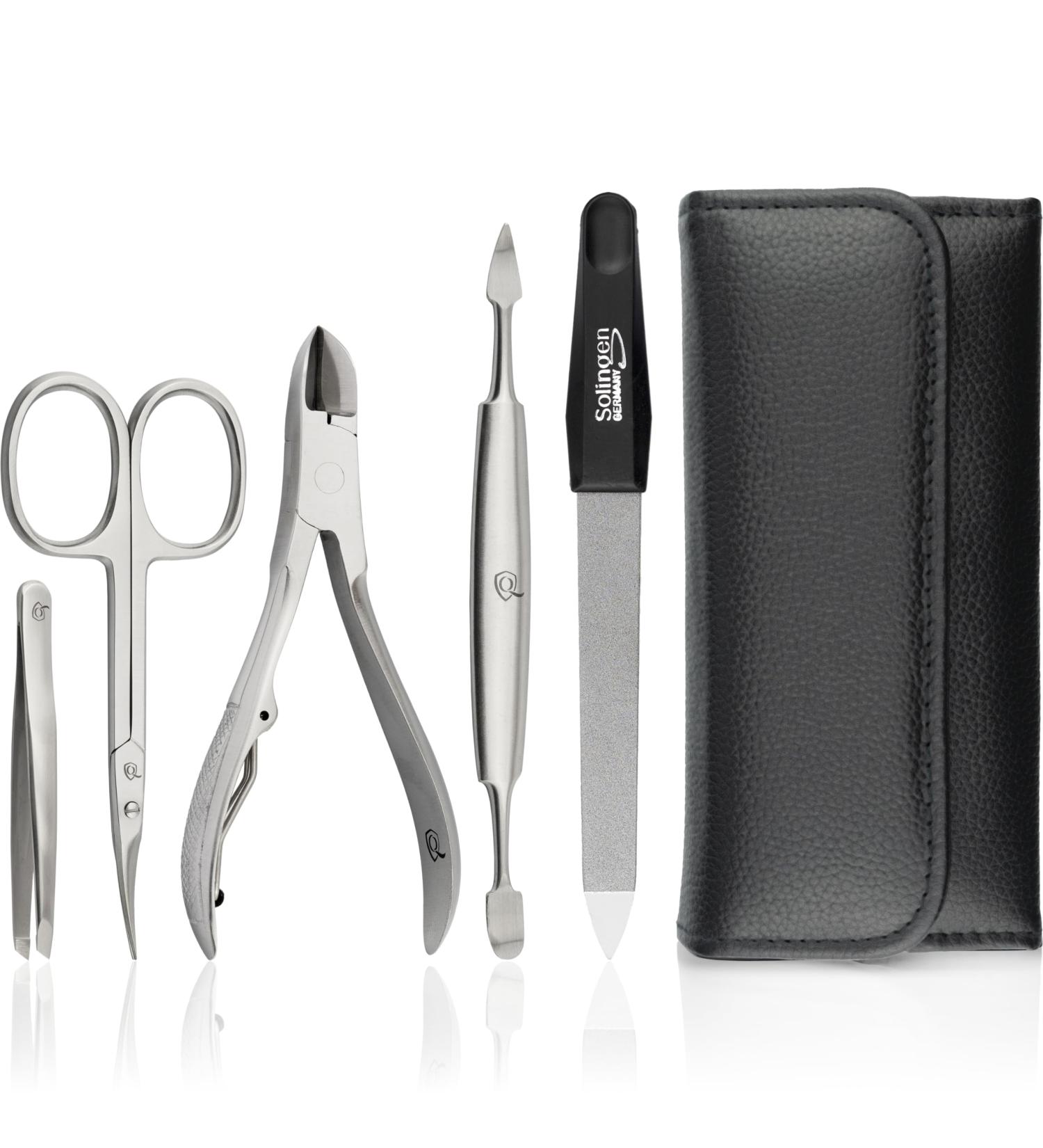 marQus Solingen Germany 5 Piece Manicure set travel manicure kit nail kit for women and men (1. Black) - Buy Online on GoSupps.com