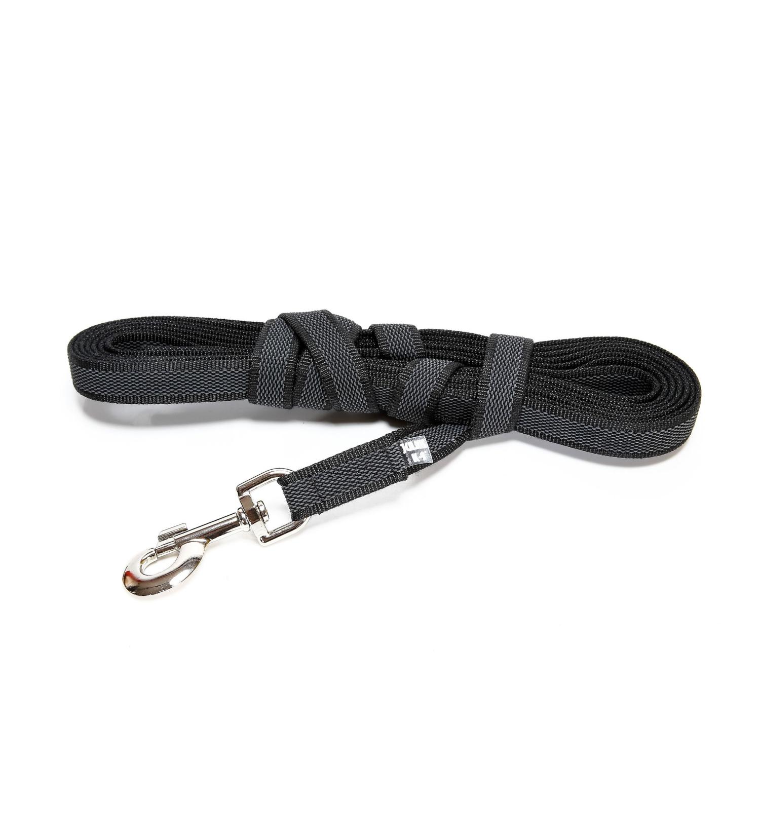 IDC Color & Gray Rubberized Dog Leash - 14mm x 5m with Loop | Durable Black-Gray Design | International Shipping Available - Buy Online on GoSupps.com