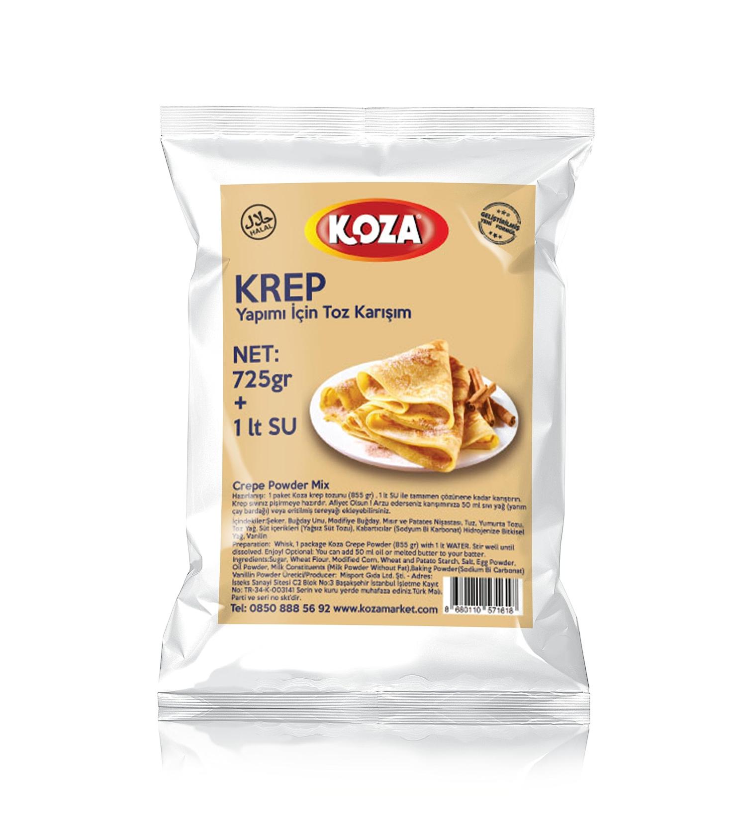 Koza Cr pes-dough 722GR |Large pack |Baking mix for crepe or pancake |Easy preparation only with water |Crepe Mix |Pancake |Halal |Fast snack |Crepes