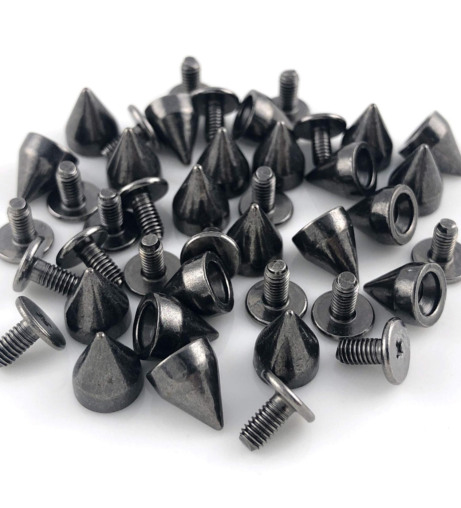 100 Sets 9MM Gun Metal Spikes and Studs - Screw Back Rapid Rivets for Clothing, Shoes, Leather Craft - Punk Studs and Spikes Accessories - Buy Online on GoSupps.com