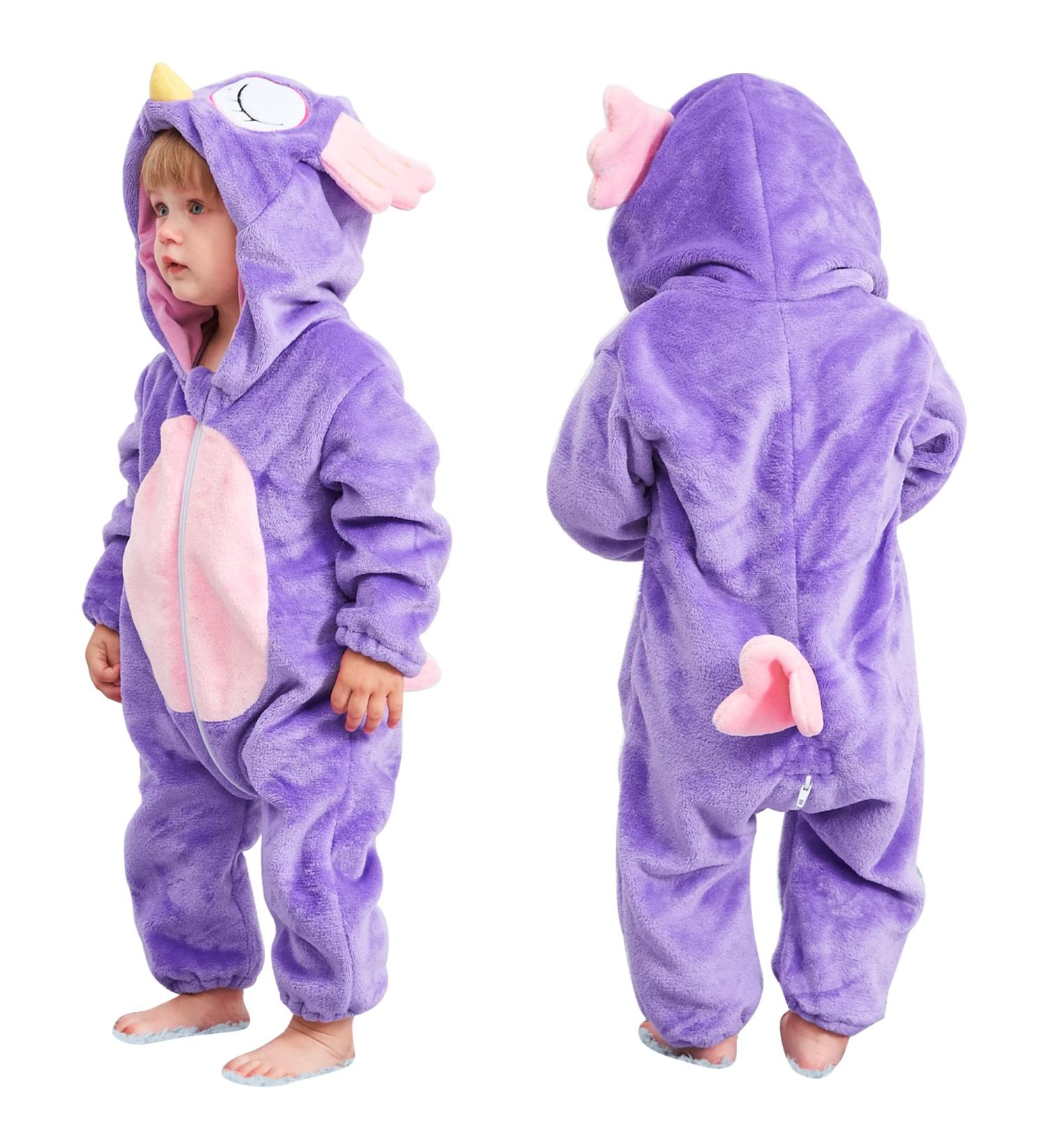 COOKY.D Unisex Winter Hooded Romper Jumpsuit - Owl Design | 2-36 Months - Buy Online on GoSupps.com