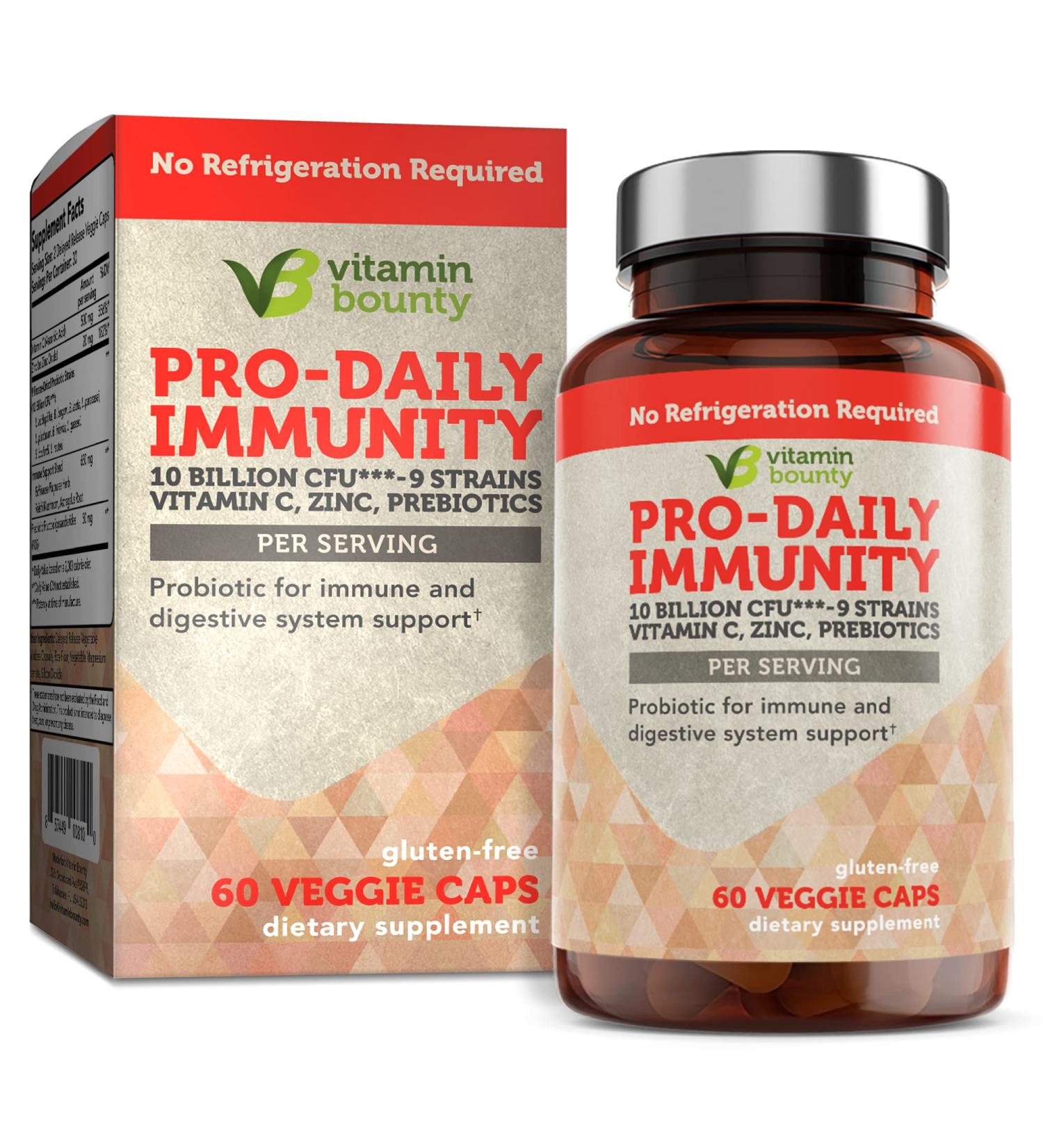 Vitamin Bounty Pro-Daily Immunity - 10 Billion CFU | 60 Veggie Caps for Enhanced Wellness - Buy Online on GoSupps.com