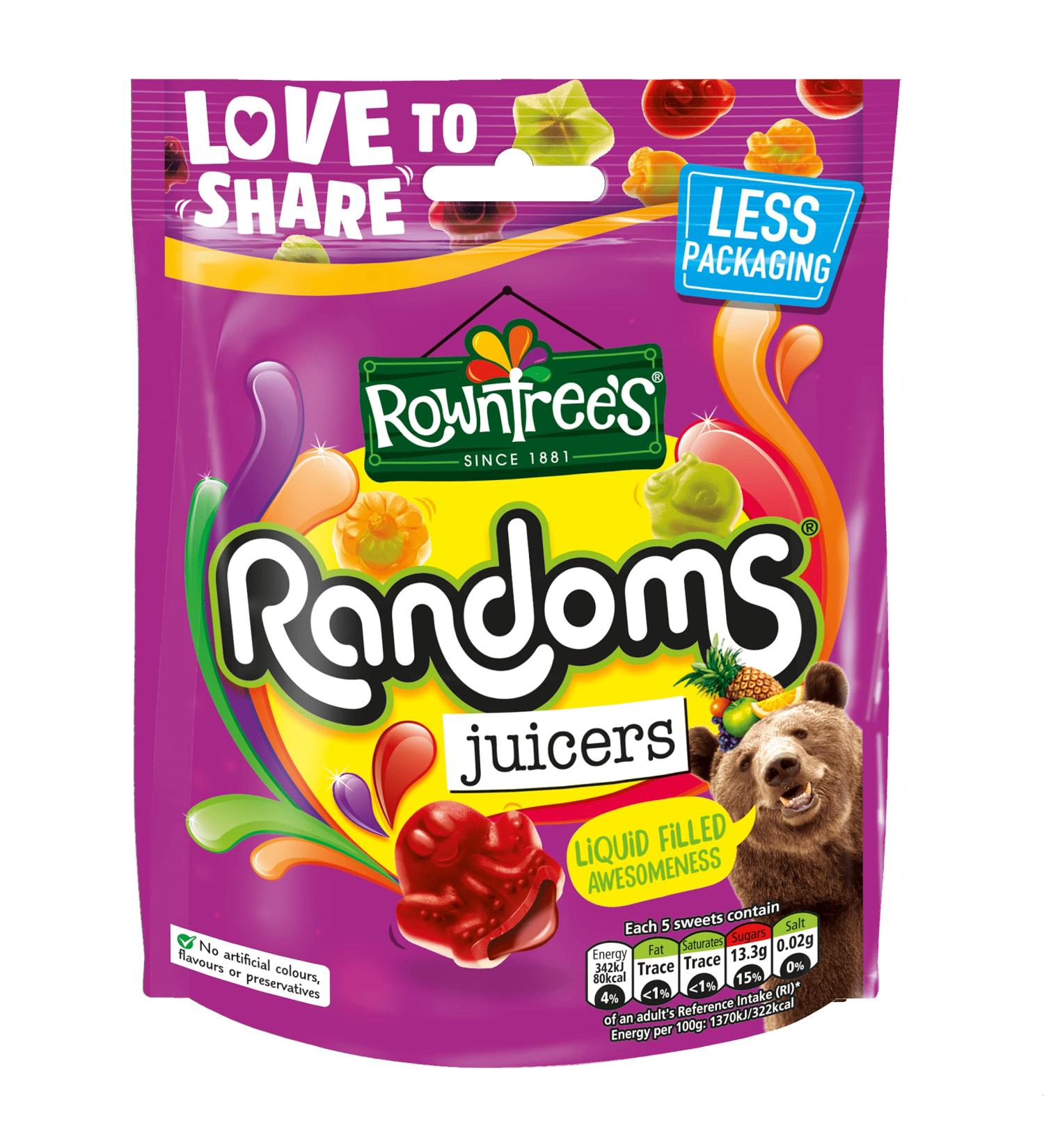 Rowntree's Randoms Juicers Sweets Sharing Pouch 140g - Buy Online on GoSupps.com
