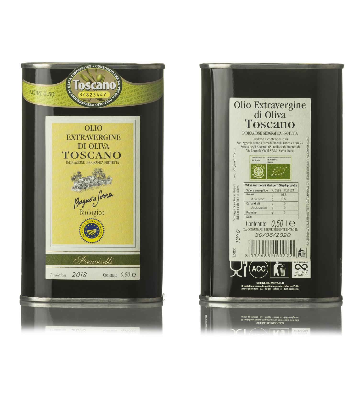 Oil Fanciulli-PGI Toscano-olive oil campaign 2023/2024-0.5L can - Buy Online on GoSupps.com