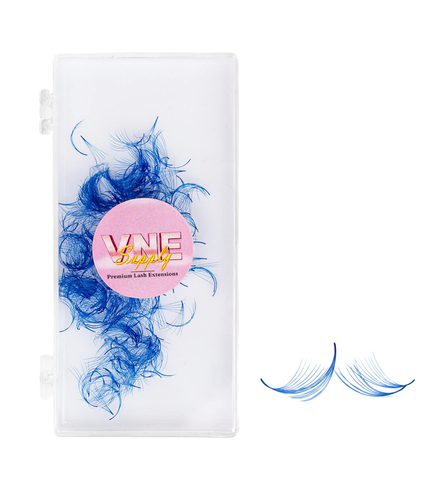 VNE 500 Fans Colorful Lash Extensions | Premade Volume & Mega Volume Fans | Blue 6D | 14mm D Curl - Buy Online on GoSupps.com