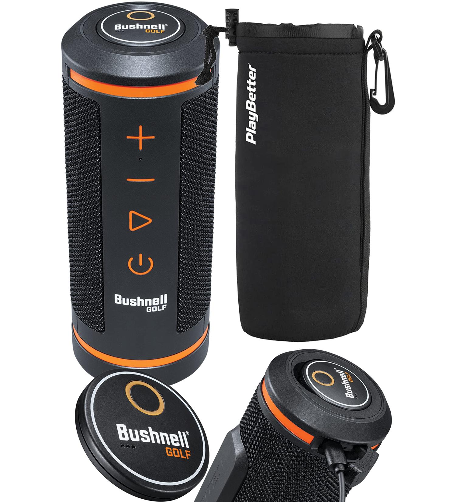Bushnell Wingman GPS Golf Speaker Bundle with Neoprene Pouch | Bluetooth Speaker for Golf Cart with Score Tracking & 3D Flyovers | 36,000+ Courses | 361910 - Buy Online on GoSupps.com
