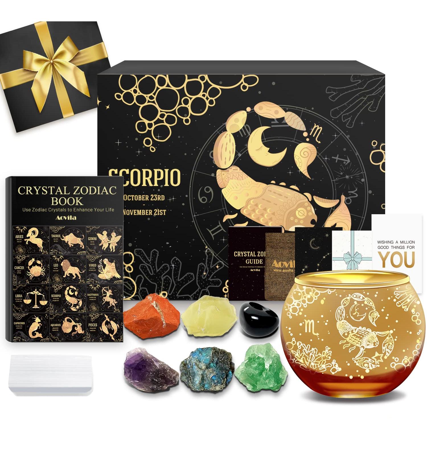 Aovila Scorpion Gifts for Women | Tealight Holder & Crystal Candlestick | Zodiac Sign Astrology Gift Box Set for Birthdays & Special Occasions - Buy Online on GoSupps.com