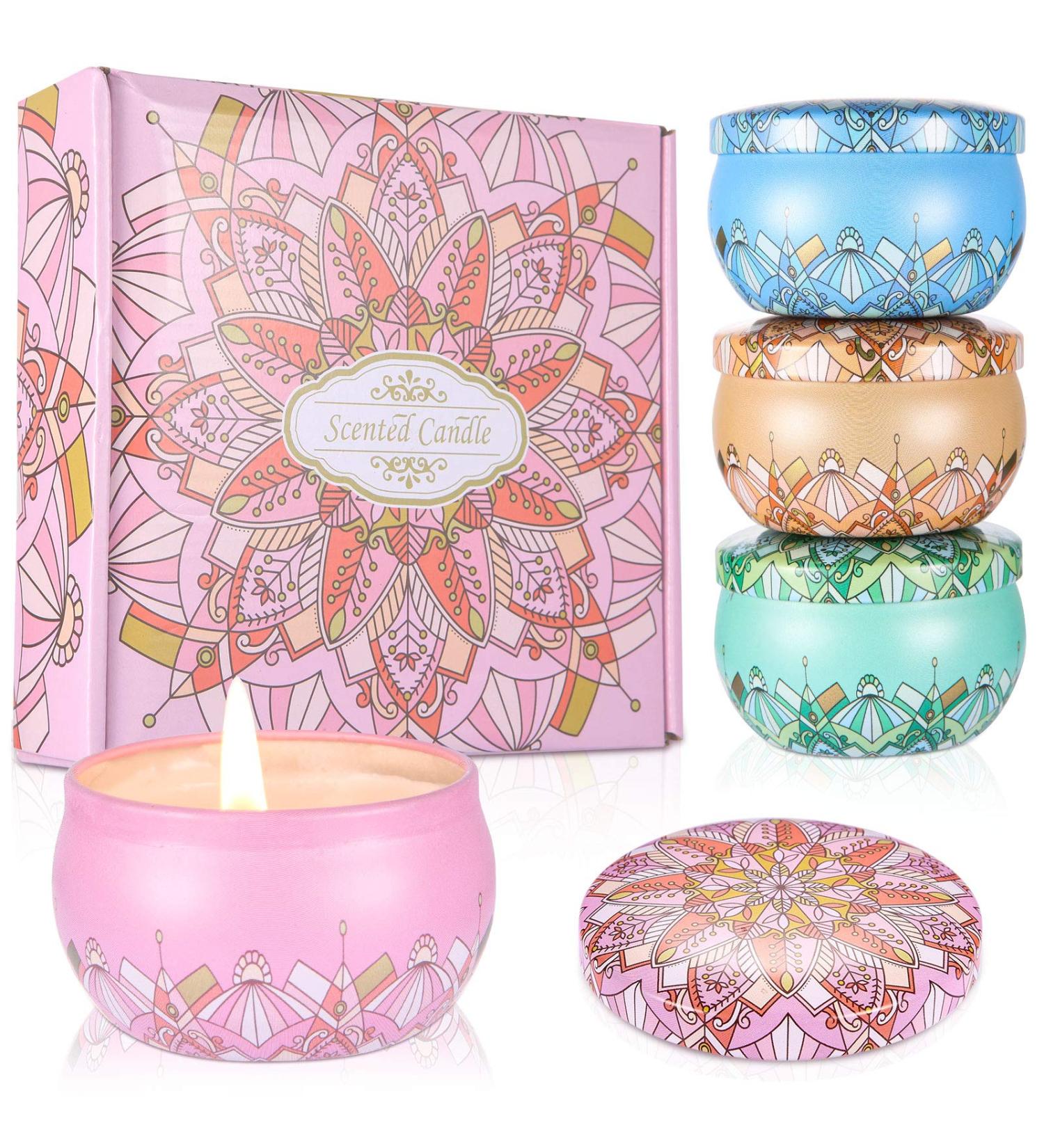 Viesap Aroma Candles Gift Set - 4pcs Natural Soy Wax Women s Fragrance Candles for Aromatherapy & Stress Relief - Perfect for Christmas Birthdays Valentine s Day Yoga & Weddings - Buy Online on GoSupps.com
