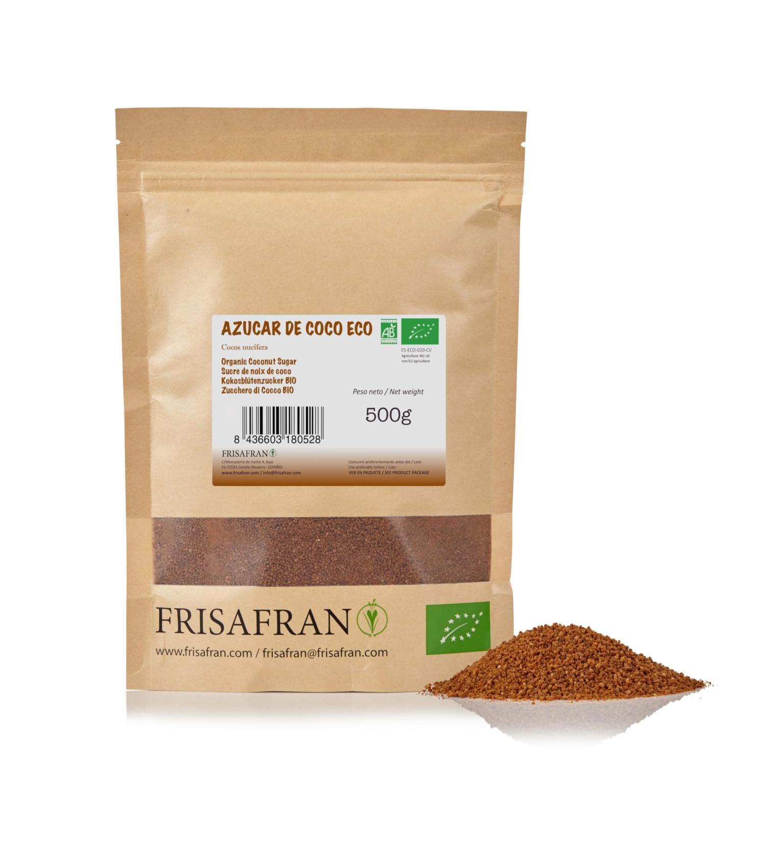 Organic Coconut Blossom Sugar | 500g | Premium Coconut Sugar | Eco-friendly & Healthy Sweetener | Frisafran - Buy Online on GoSupps.com