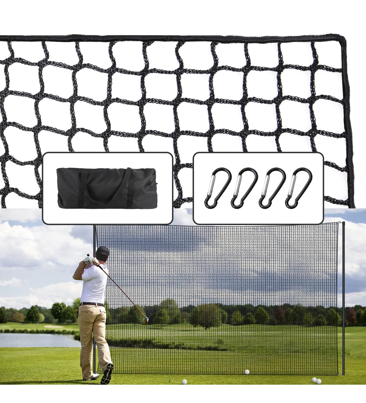 Golf Practice Net Ball Hitting Barrier - Portable Heavy Duty 10x10ft Training Net for Driving, Chipping & Batting - Indoor/Outdoor Sports Netting with Carrying Bag - Buy Online on GoSupps.com