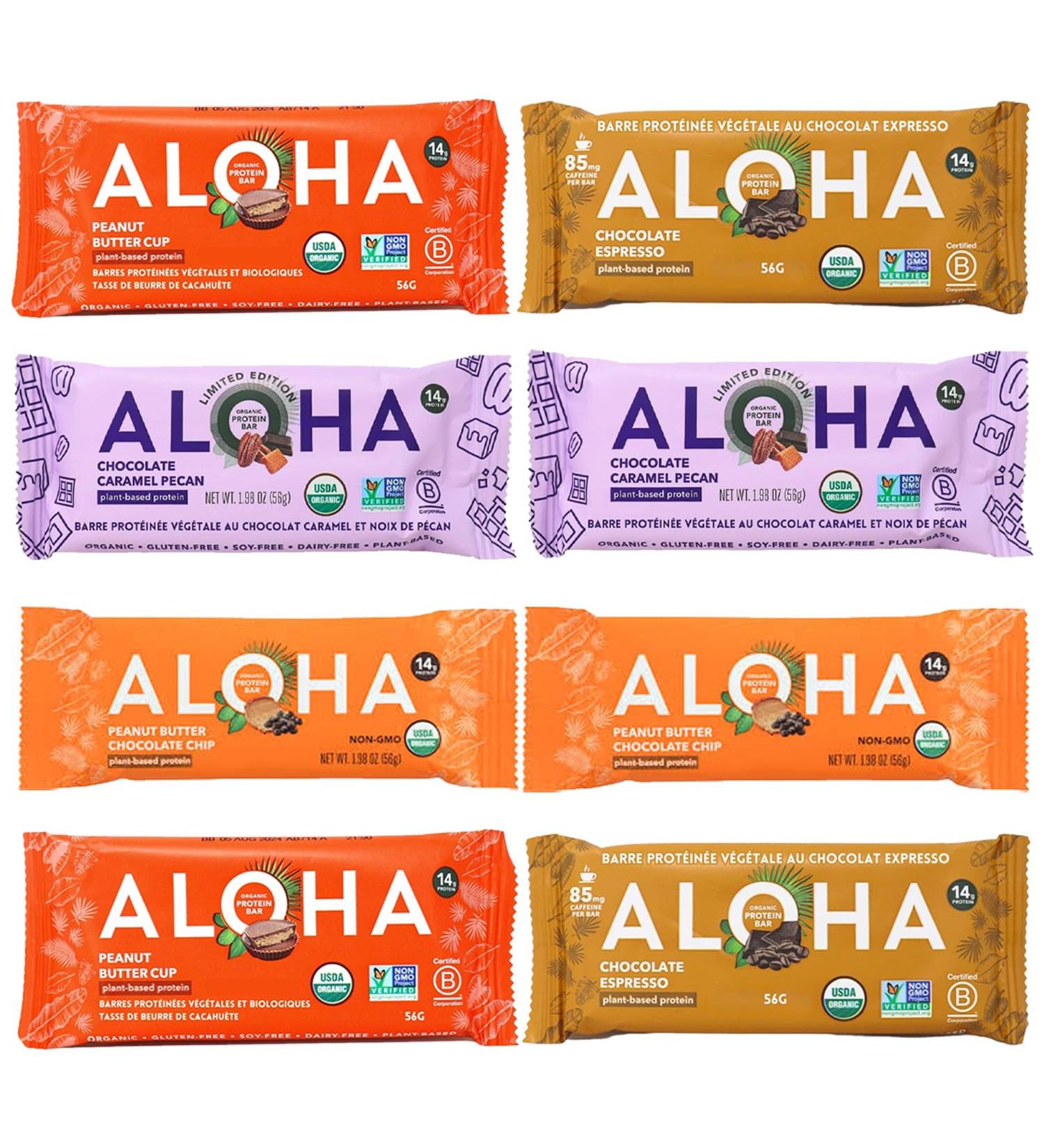 Generic Organic Protein Bar - With 4 Flavours - Peanut Butter Chocolate Chip - Peanut Butter Cup Bar - Chocolate Caramel Pecan - Chocolate Espresso - Pack of 8
