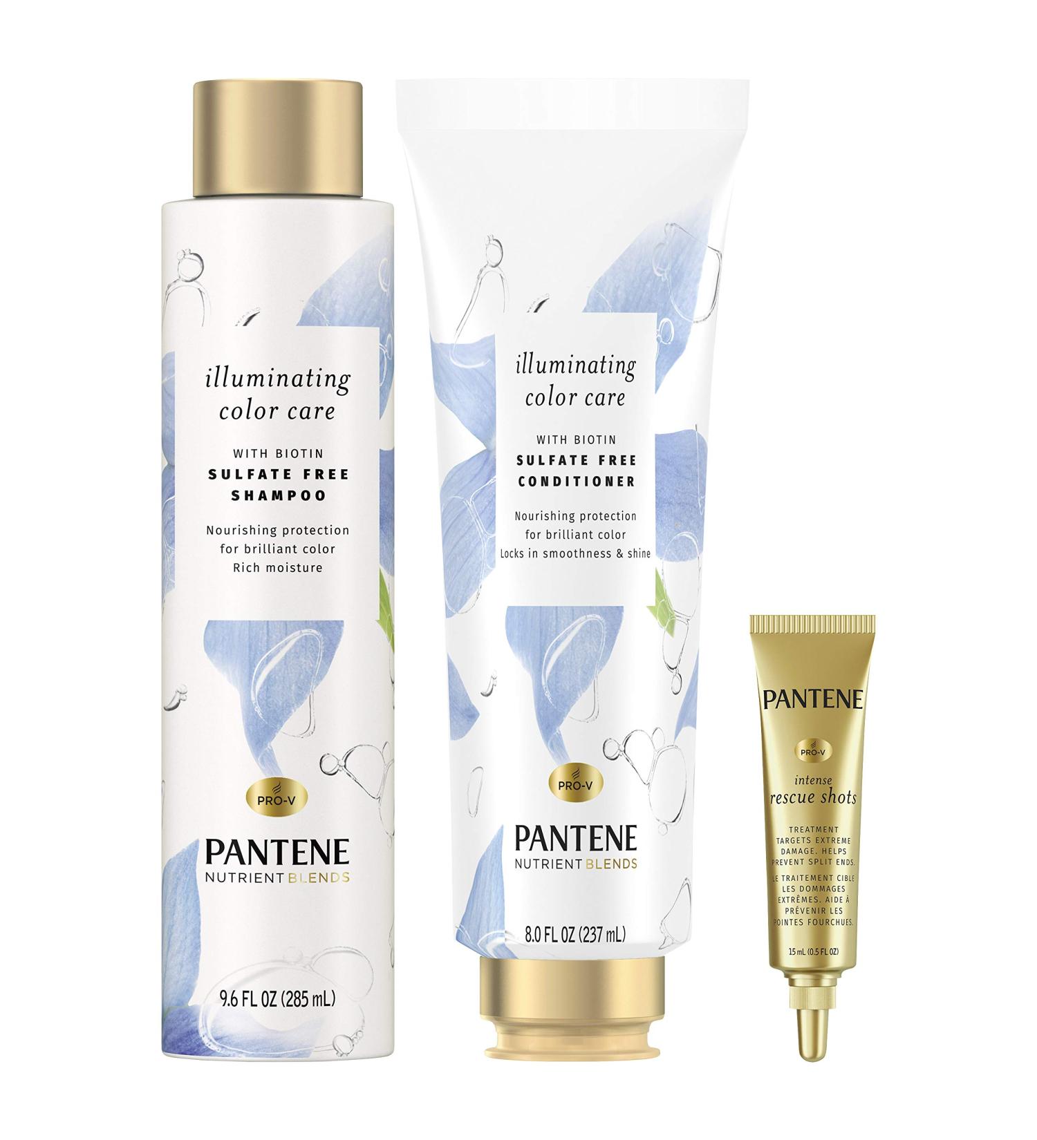 Pantene Sulfate-Free Shampoo & Conditioner Set with Biotin | Illuminating Color Care & Hair Mask Treatment Bundle - Buy Online on GoSupps.com