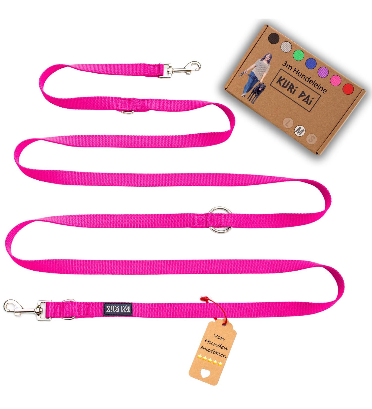Buy Kuri Pai 3m Dog Leash for Medium-Sized Dogs - Comfortable & Sustainable Bamboo - Pink - Perfect for Daily Walks - Buy Online on GoSupps.com