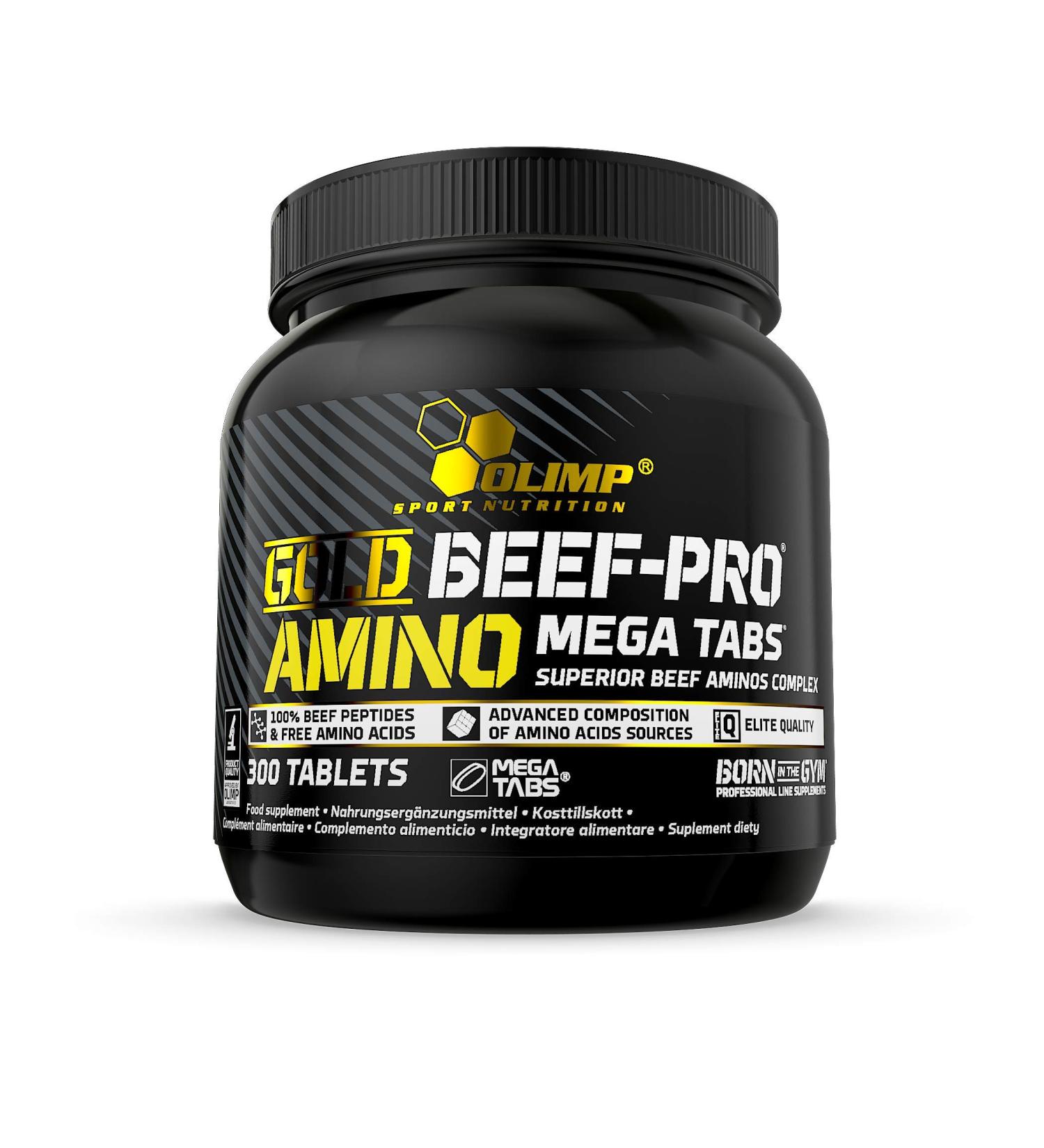 Olimp Sport Nutrition Gold Beef Pro Amino 300 Tablets | Premium Amino Acids for Muscle Support | International Shipping Available - Buy Online on GoSupps.com