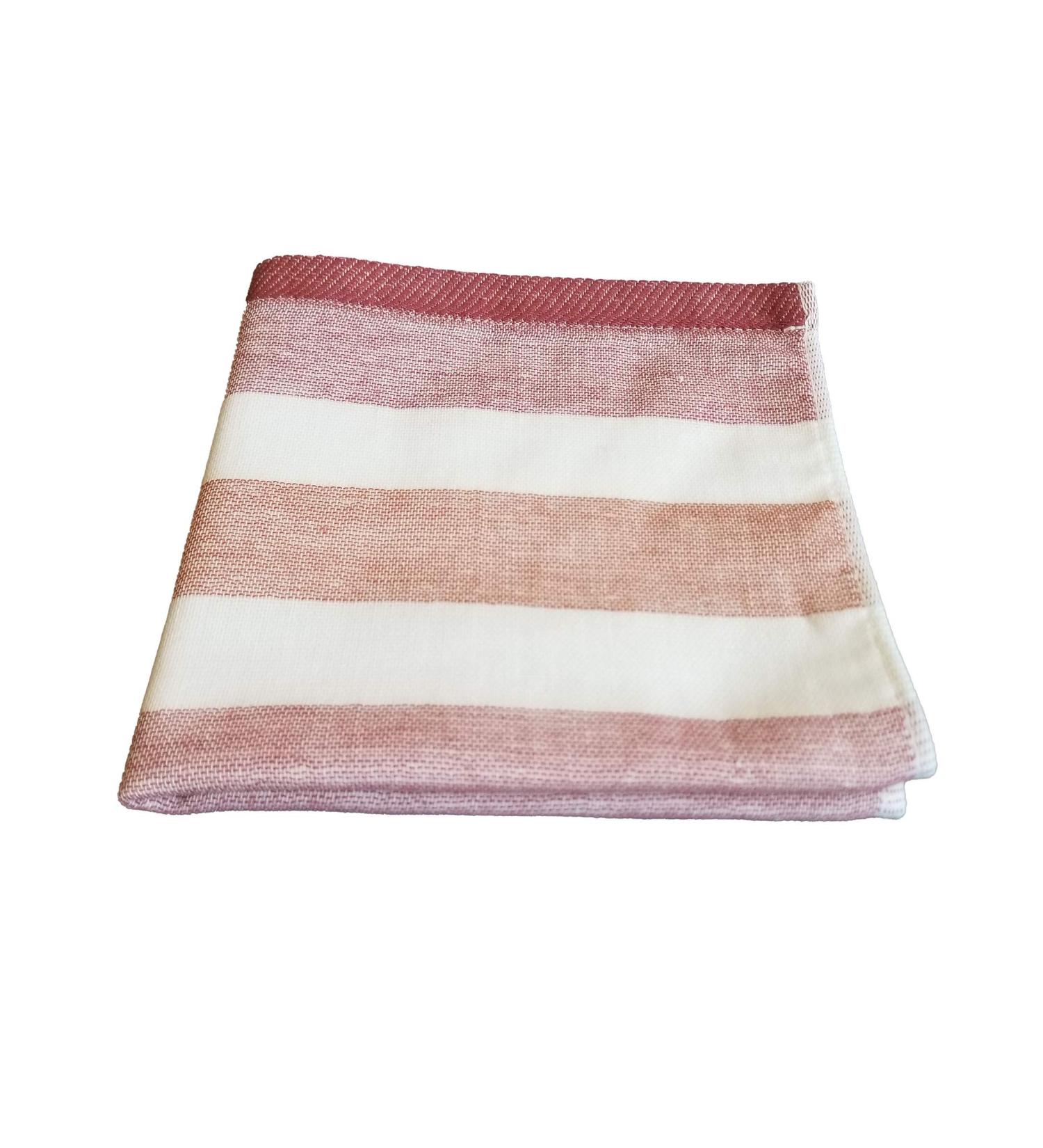 IPPINKA Senshu Japanese Towel - Ultra Soft & Quick-Drying Two-Tone Stripes - Red (Wash/Face Towel) - Buy Online on GoSupps.com