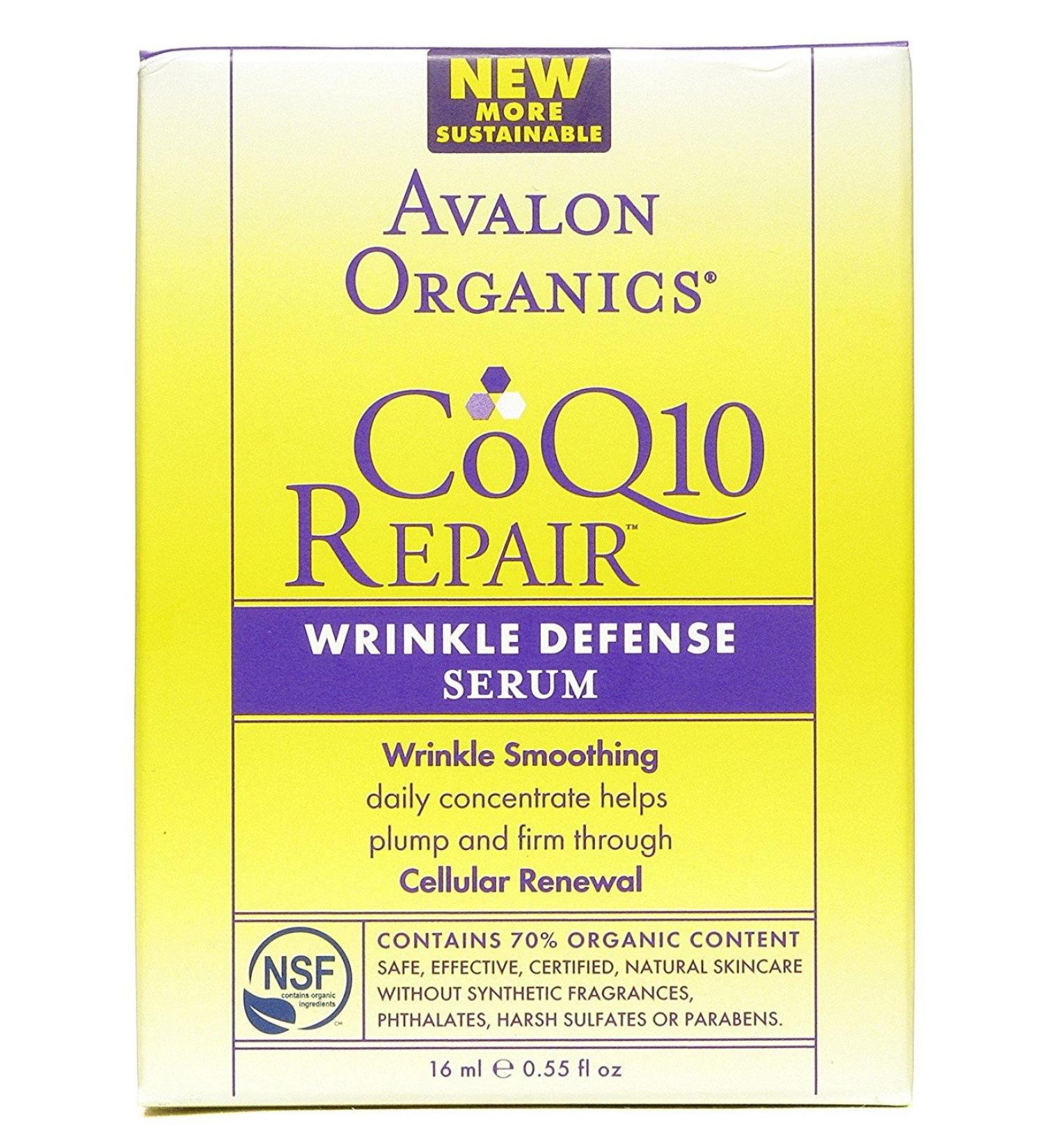 Avalon Organics CoQ10 Wrinkle Defense Serum 0.5 Ounce (Pack of 6)