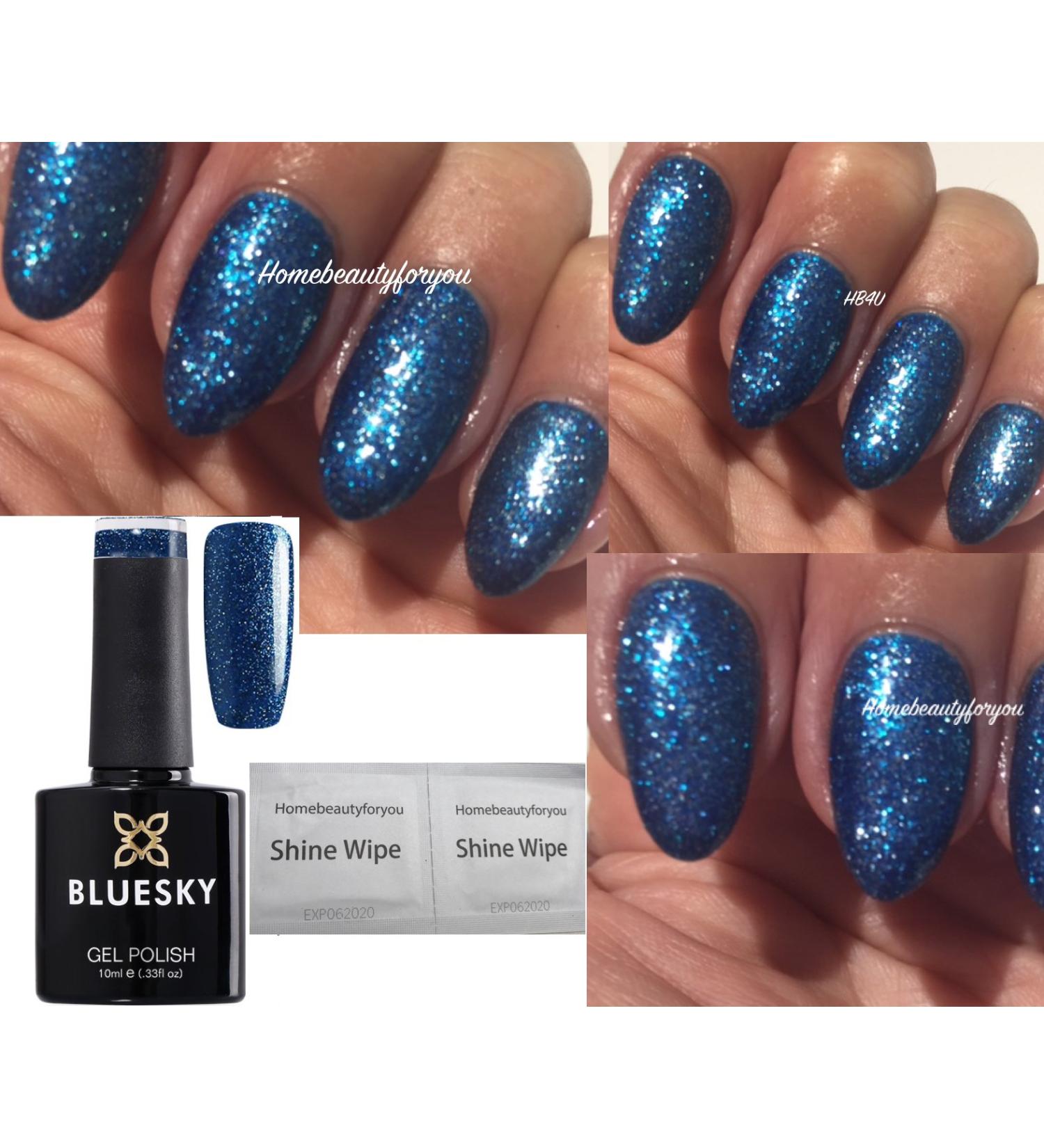 Bluesky VIP07 Blue Teal Green Fine Glitter Sparkle Nail Gel Polish UV LED Soak Off 10ml - Buy Online on GoSupps.com