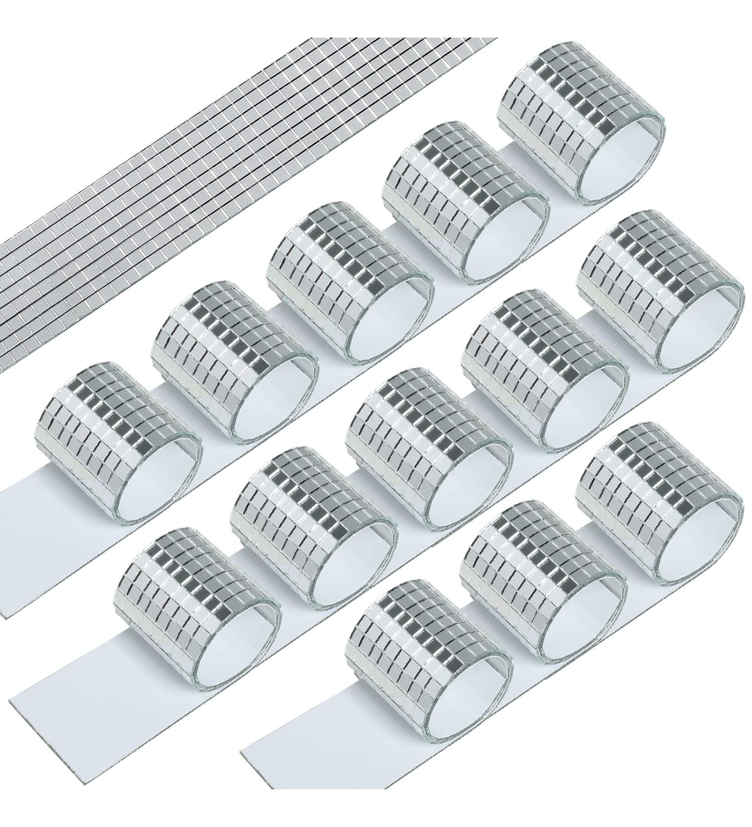 6608 Self Adhesive Square Glass Mosaic Tiles - DIY Craft Accessory for Mirrors - Silver 6608 Pieces - Buy Online on GoSupps.com