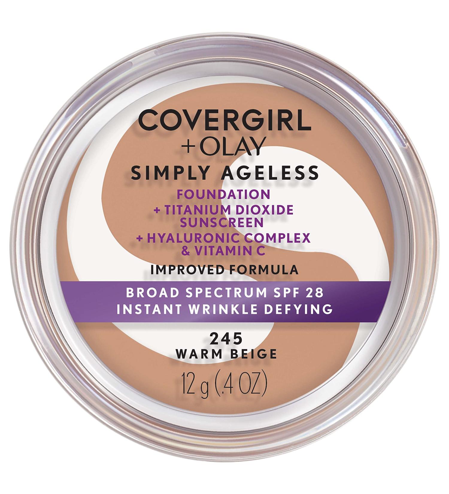 CoverGirl & Olay Simply Ageless Foundation Warm Beige 245 - 0.4 oz (Pack of 1) - Buy Online on GoSupps.com