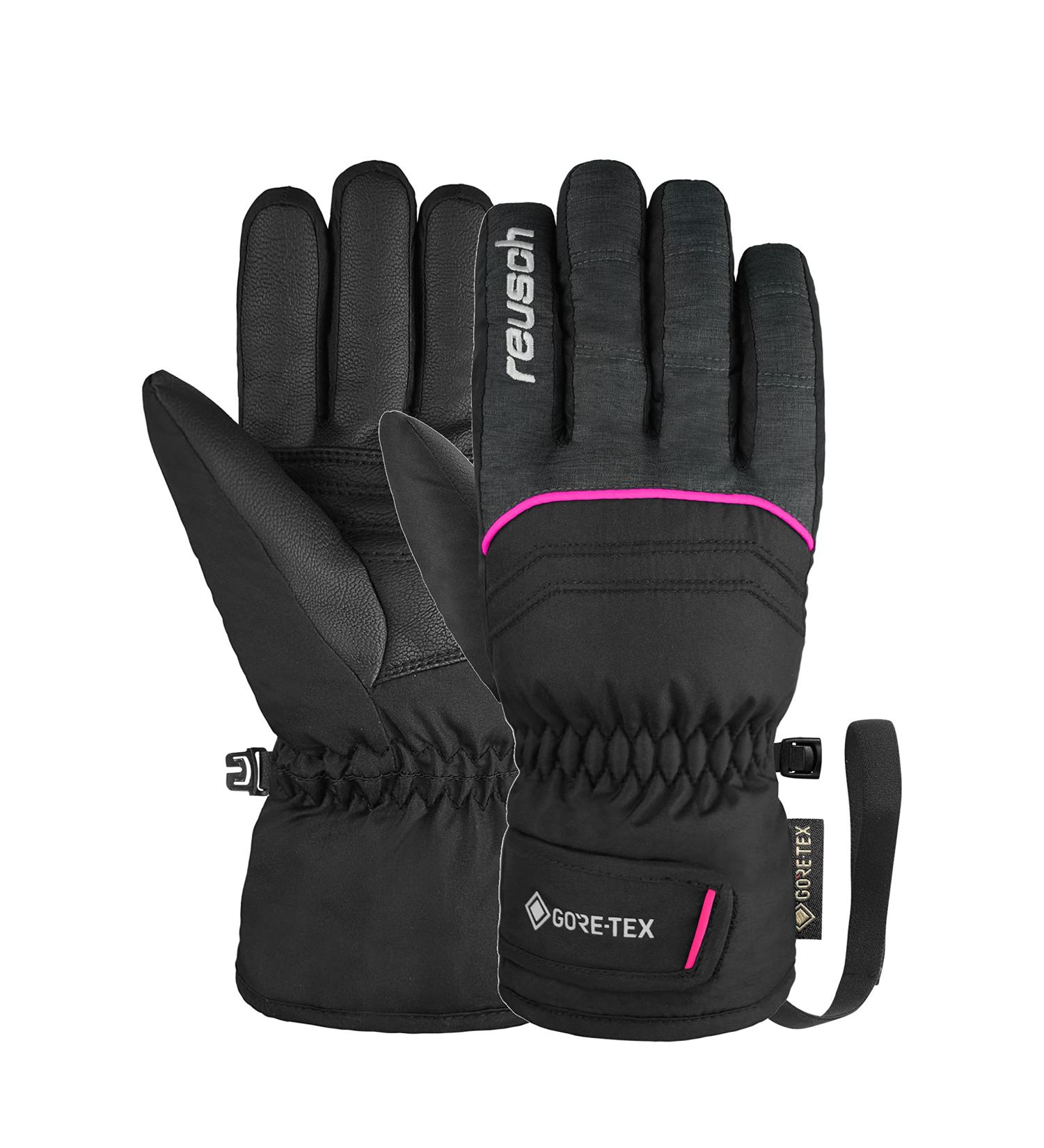 Reusch Kinder Teddy Gore-Tex Ski Gloves - Waterproof Warm & Windproof Winter Sports Gloves for Kids - Black/Pink - Buy Online on GoSupps.com