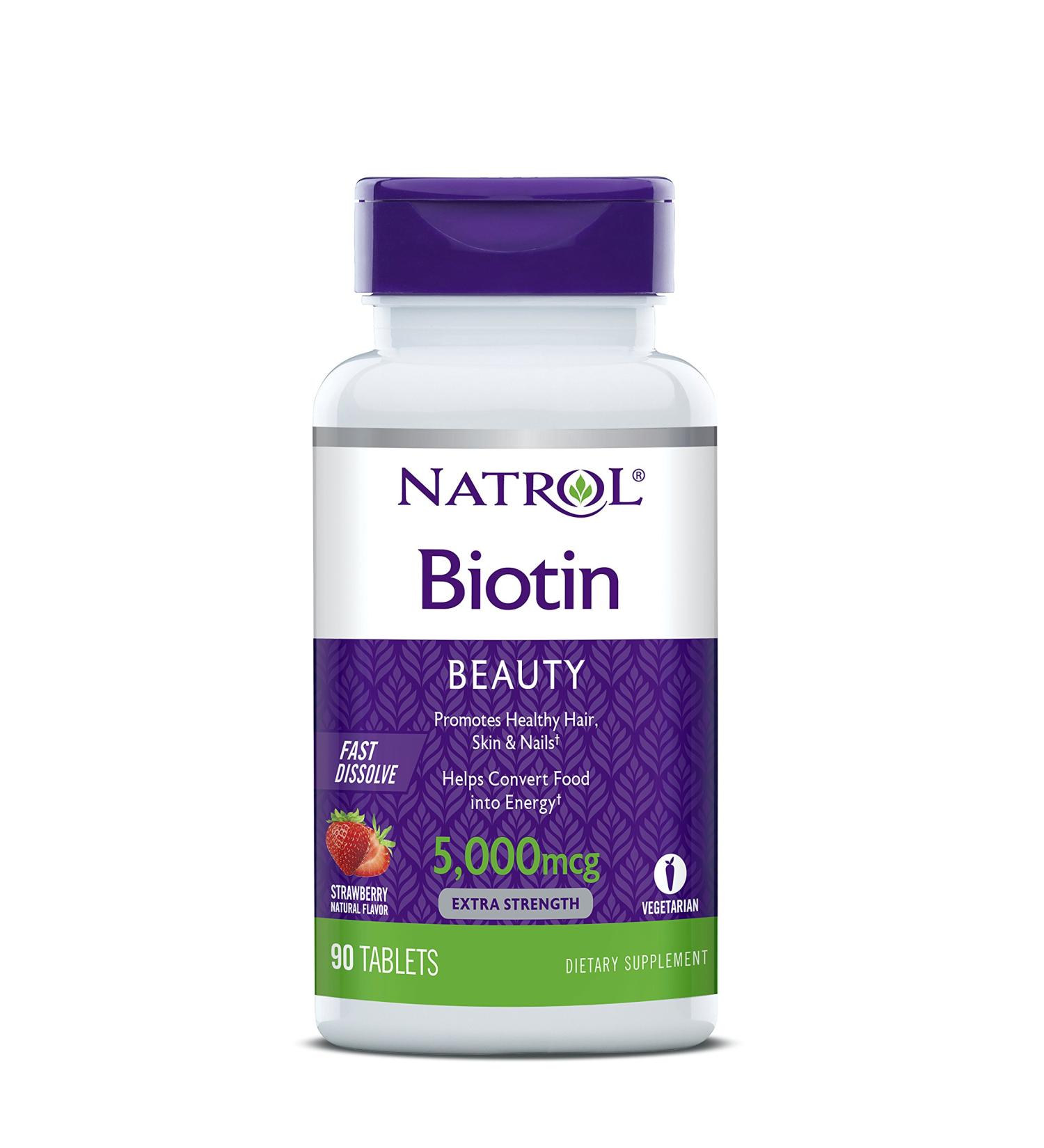 Natrol Biotin Beauty Tablets 5000mcg - 90 Count | Promotes Healthy Hair, Skin, and Nails | Supports Energy Metabolism | Convert Food into Energy - Buy Online on GoSupps.com