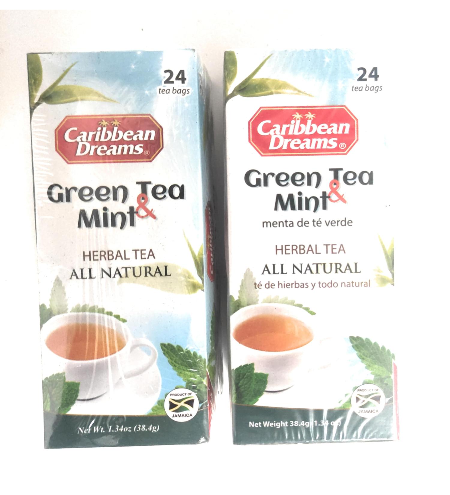 2 Packs Caribbean Dreams Green Tea & Mint 24 Tea Bags (2 Packs of 24 Tea Bags) - Buy Online on GoSupps.com