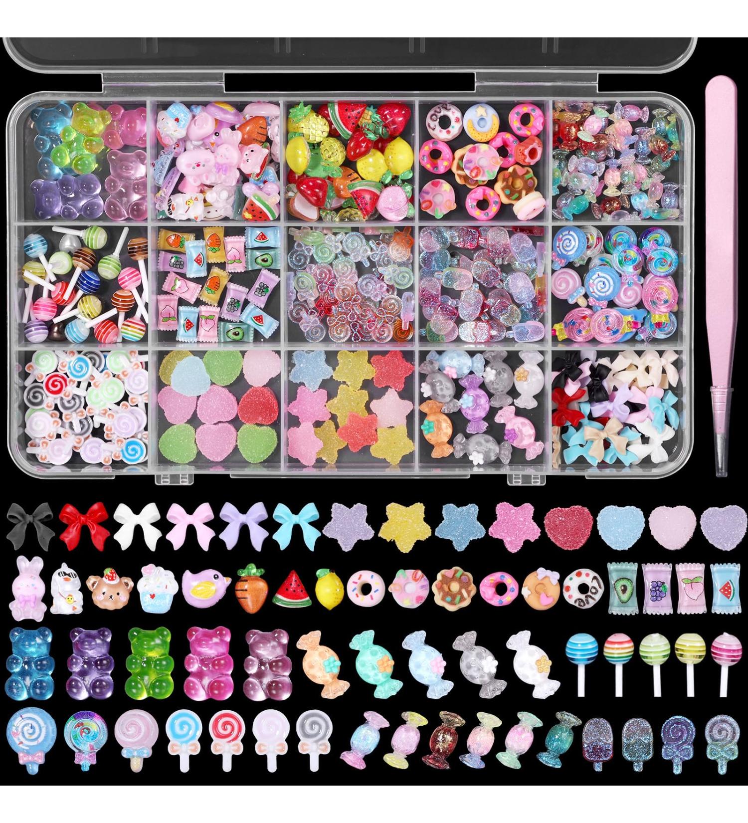 3D Candy Acrylic Nail Charms - Cute Gummy Bear Fruit Lollipop & Ice Cream Nail Art Accessories for DIY Crafts - Buy Online on GoSupps.com