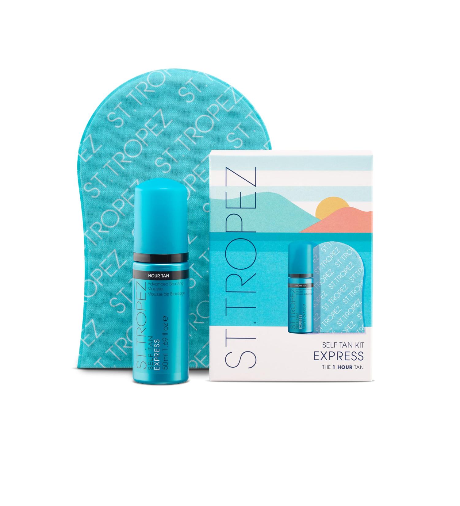 St. Tropez Self Tan Express Mini Kit | Travel-Sized Bronzing Mousse & Applicator Mitt | Vegan-Friendly Even & Natural Tan - Buy Online on GoSupps.com