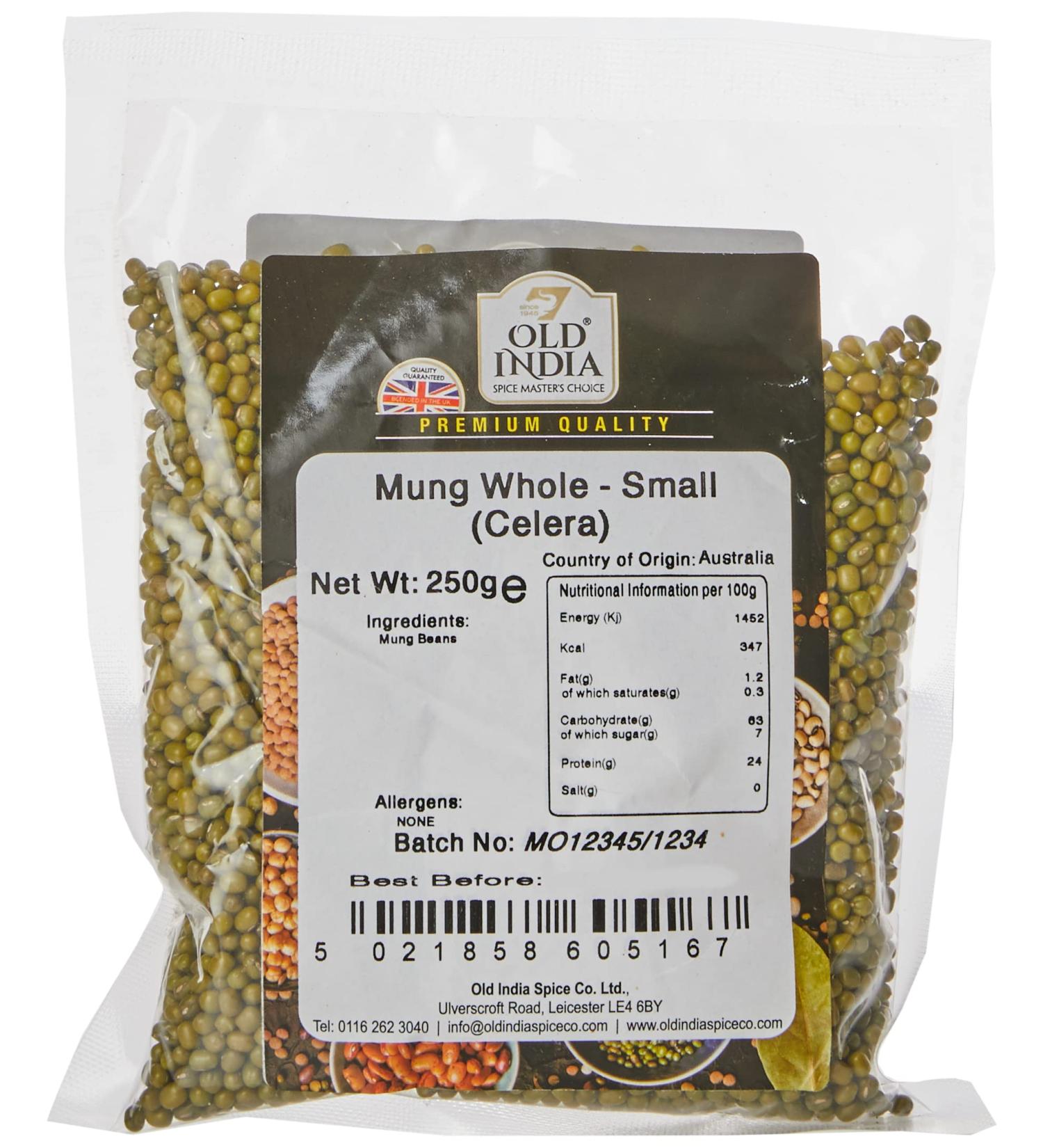 Old India Mung Whole - Small 250g (Pack of 1) | High-Quality Celera Mung Beans - Buy Online on GoSupps.com