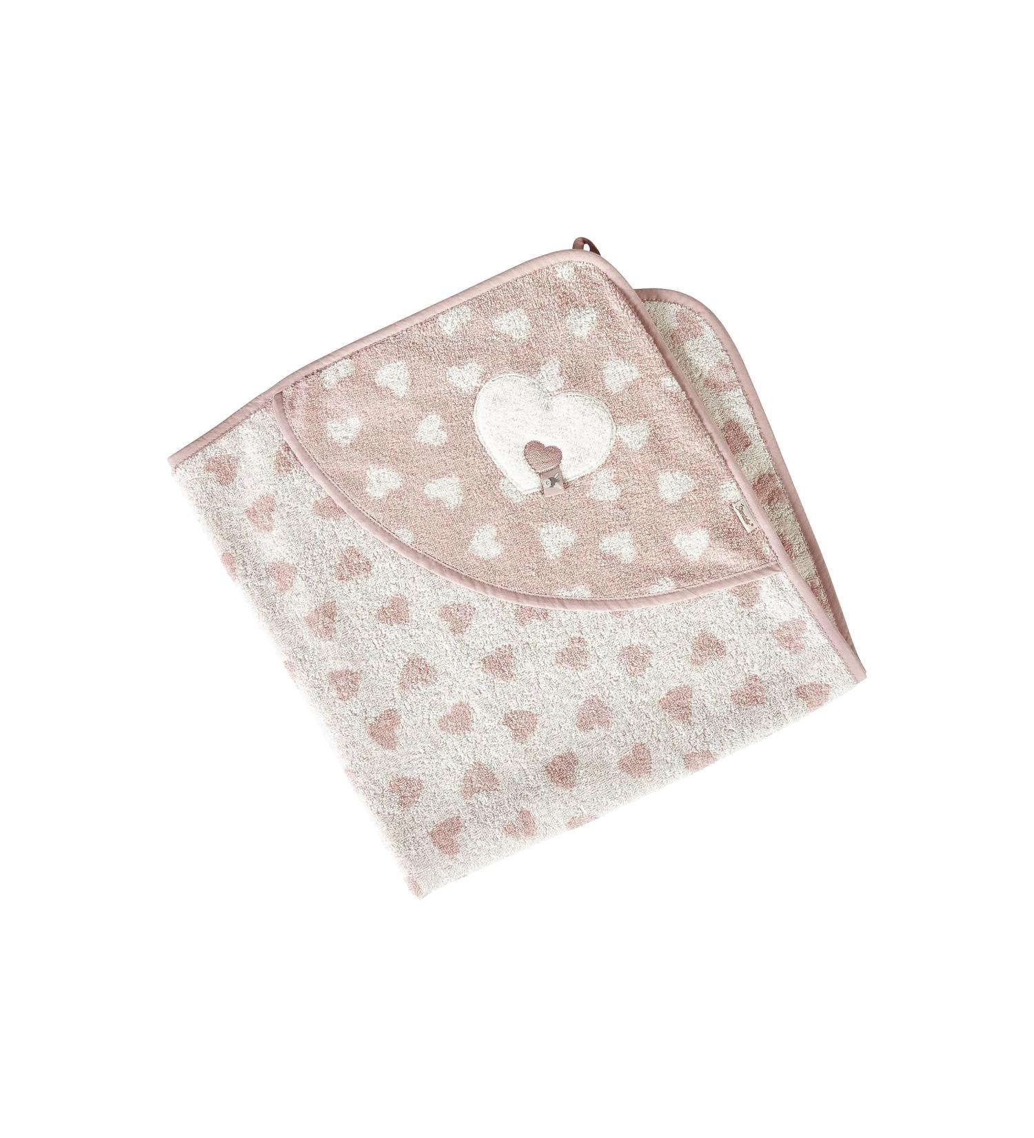Buy Sterntaler Hooded Bath Towel 80x80 cm - Donkey Emmi Girl with Hearts & Flora Rose - Soft Adorable Perfect for Babies - International Shipping Available - Buy Online on GoSupps.com