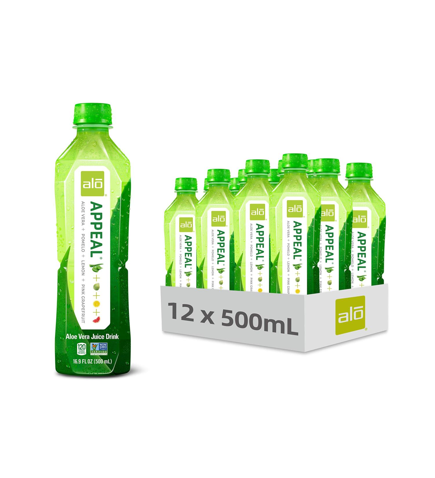 ALO Aloe Vera Juice Drink - Pomelo Grapefruit Lemon - 16.9 fl oz (Pack of 12) | Plant-Based Refreshment with Real Aloe Pulp - Buy Online on GoSupps.com