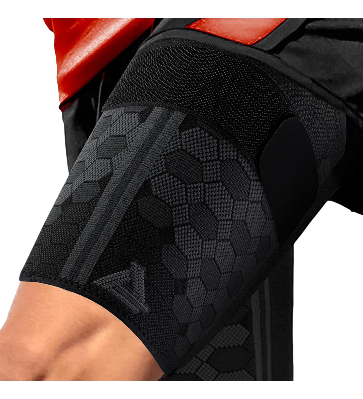 ActivRunner Thigh Compression Support Sleeve (2 Pack) - Adjustable Non-Slip Strap for Hamstring & Quadricep - Men & Women (Medium) - Buy Online on GoSupps.com
