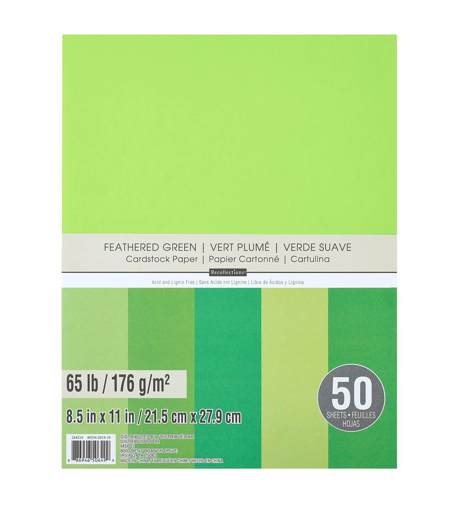 Recollections Cardstock Paper - Feathered Greens 8.5x11 - 50 Sheets - Buy Online on GoSupps.com