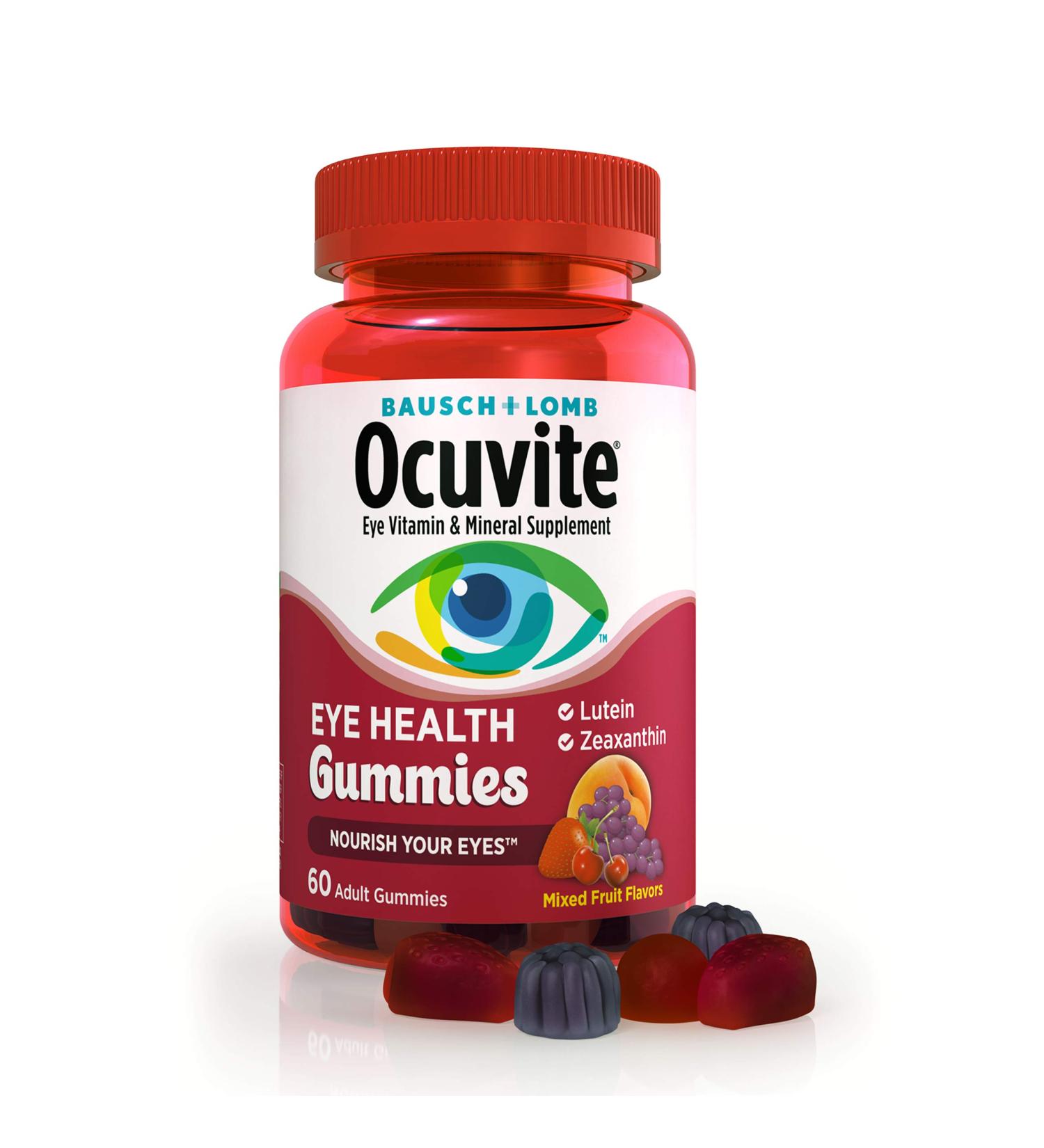 Ocuvite Eye Health Gummies - 60 Mixed Fruit Adult Gummies for Vision Support - Buy Online on GoSupps.com