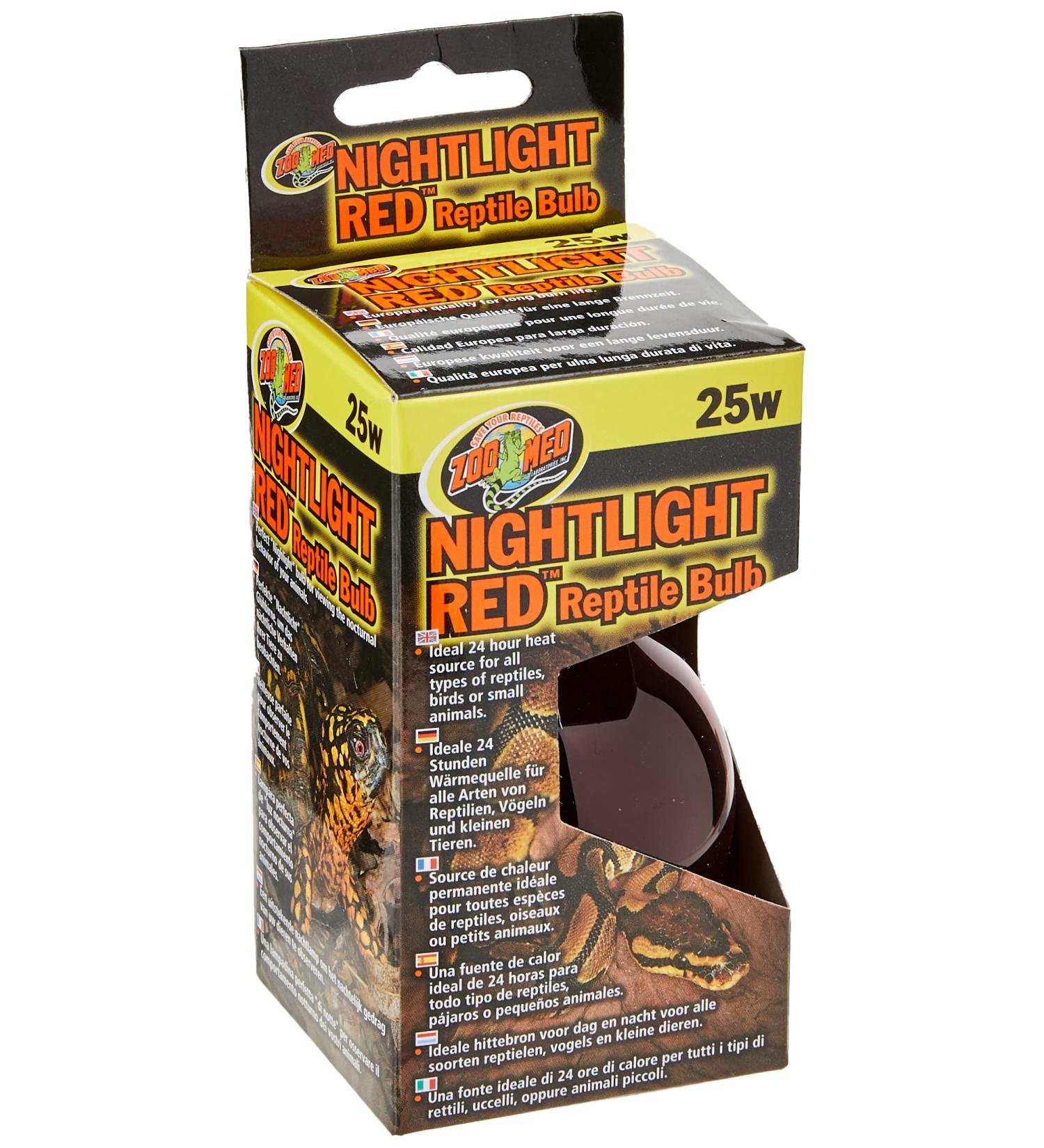 Zoo Med NR-25 Nightlight Reptile Bulb 25W Red - Enhance Your Reptile's Habitat with a Gentle Glow - Buy Online on GoSupps.com