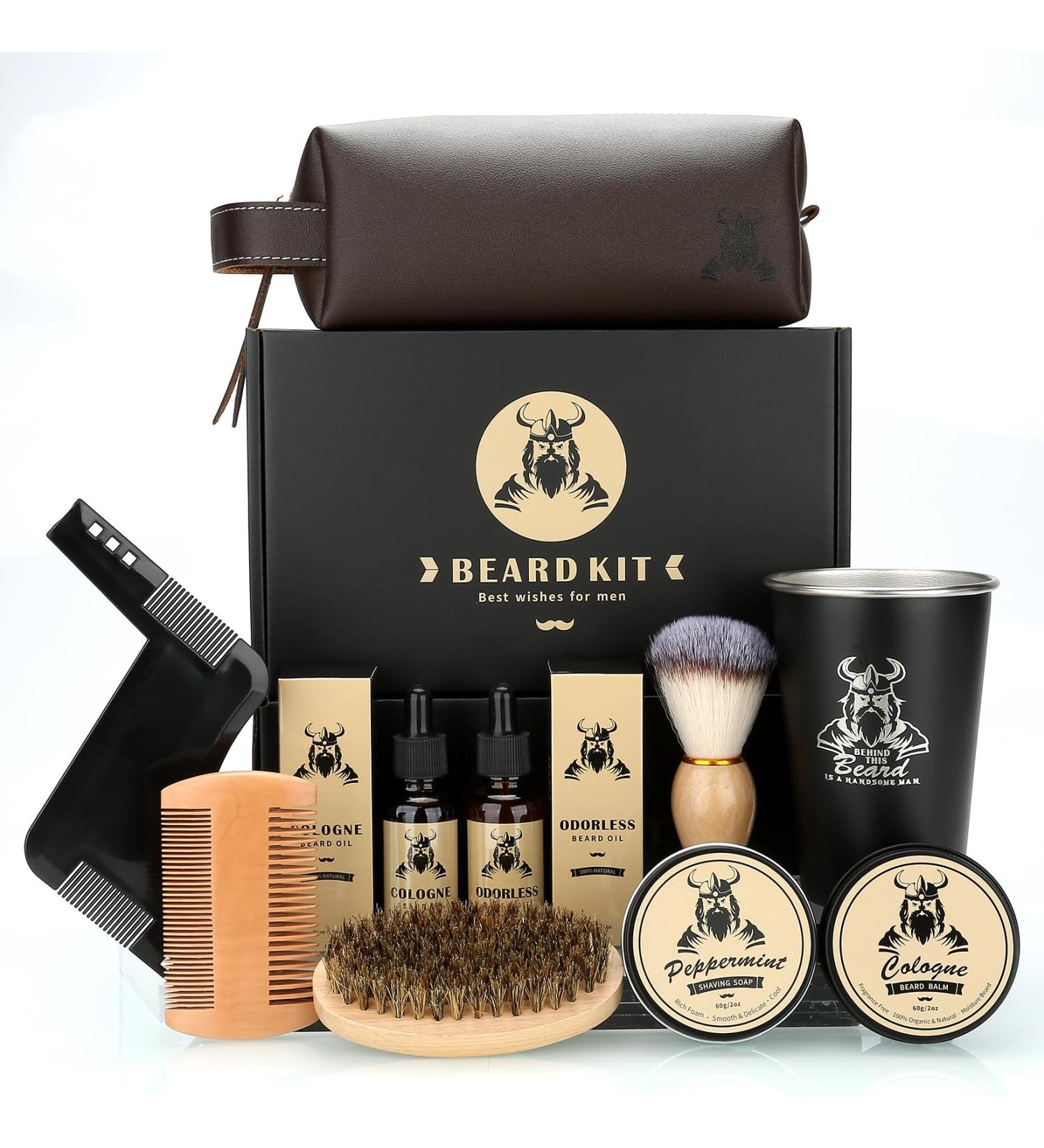 Beard Grooming Kit for Men | Perfect Father s Day & Birthday Gift | Complete Beard Care Set with Oils Balm Brush Comb & More - Buy Online on GoSupps.com