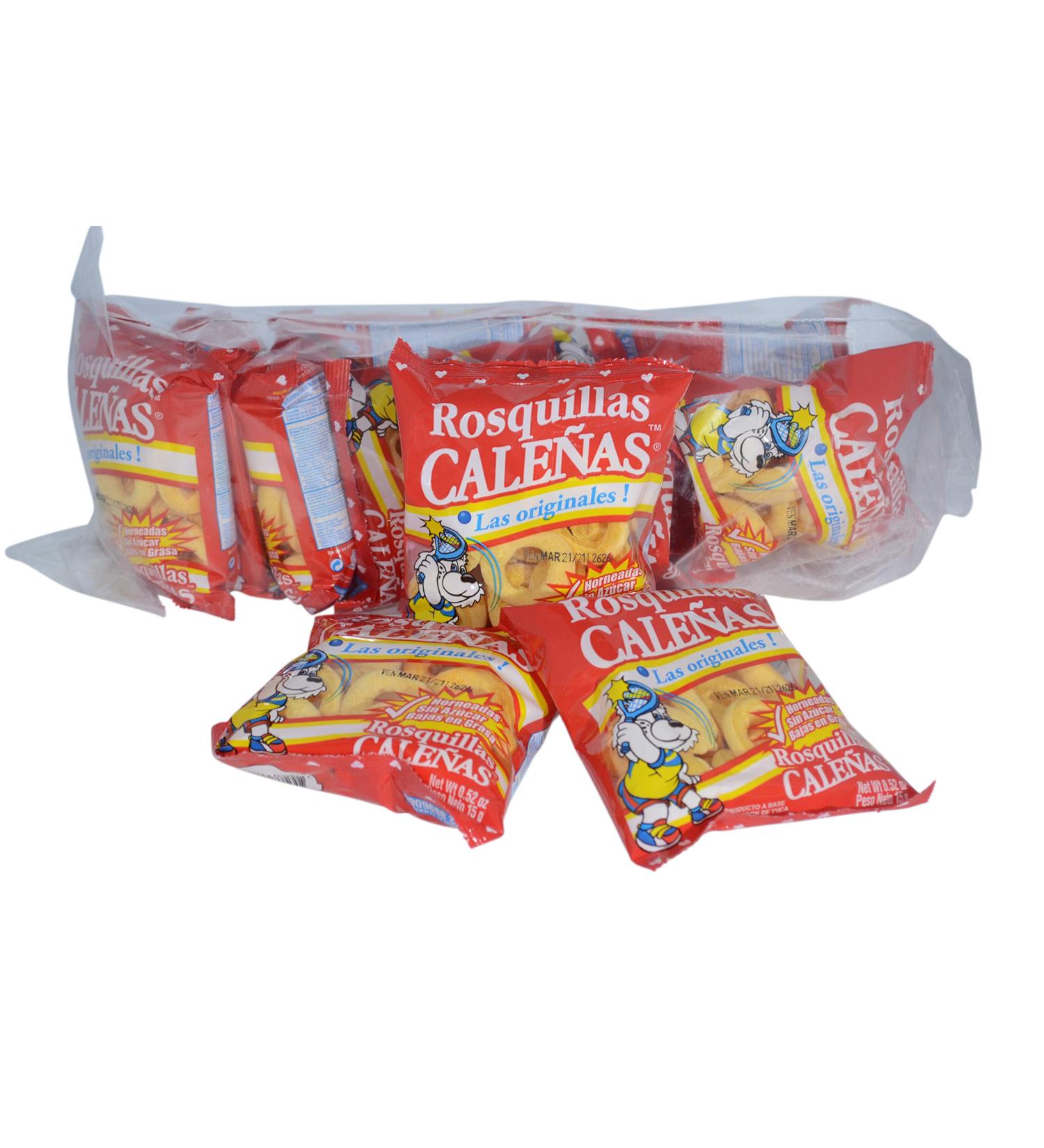 Rosquillas Caleas 15g PACK of 12 - Traditional Cheese Snacks - Imported from Colombia