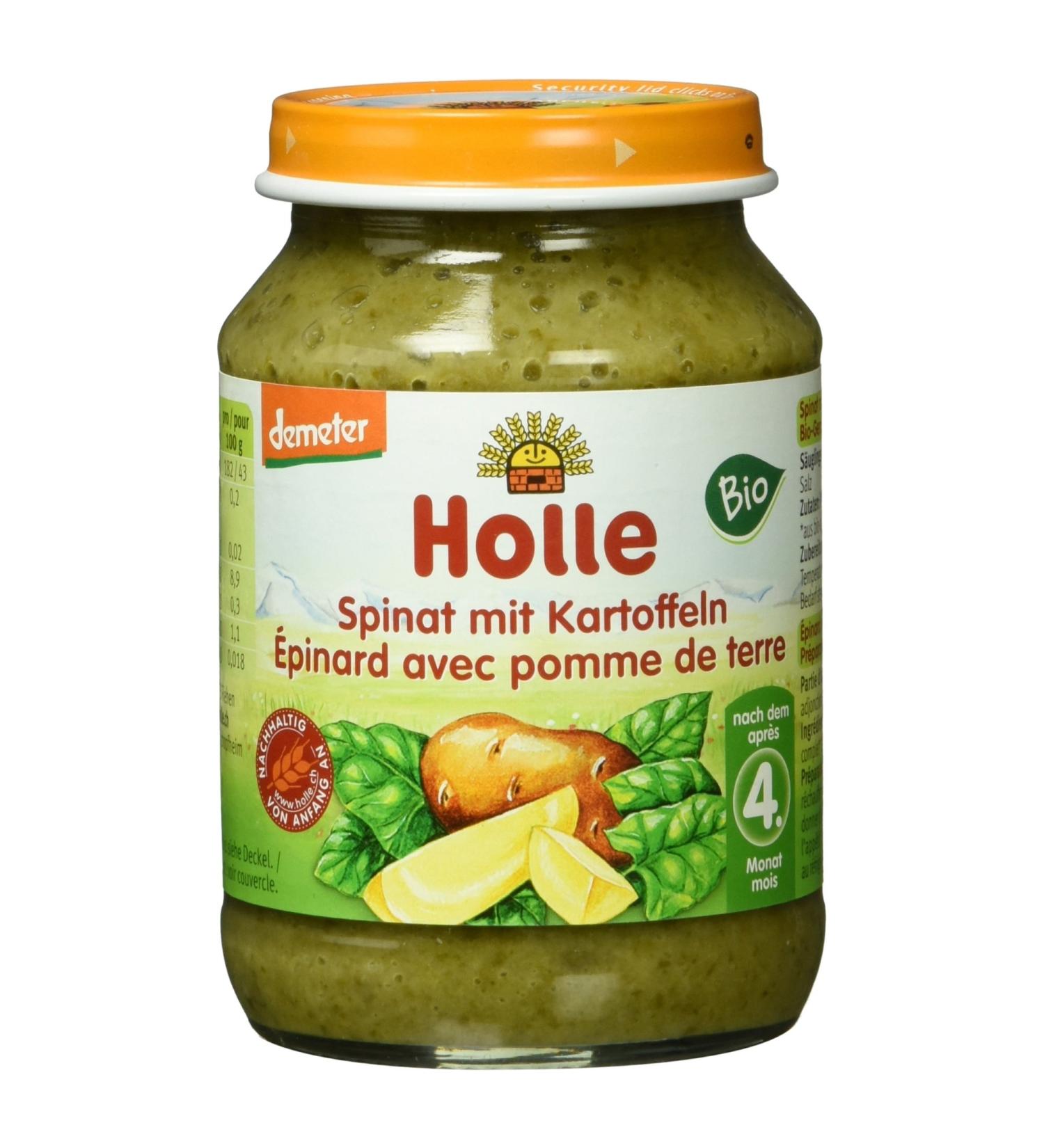 Holle Organic Spinach with Potatoes - 190g | Buy Organic Baby Food Online - International Shipping - Buy Online on GoSupps.com