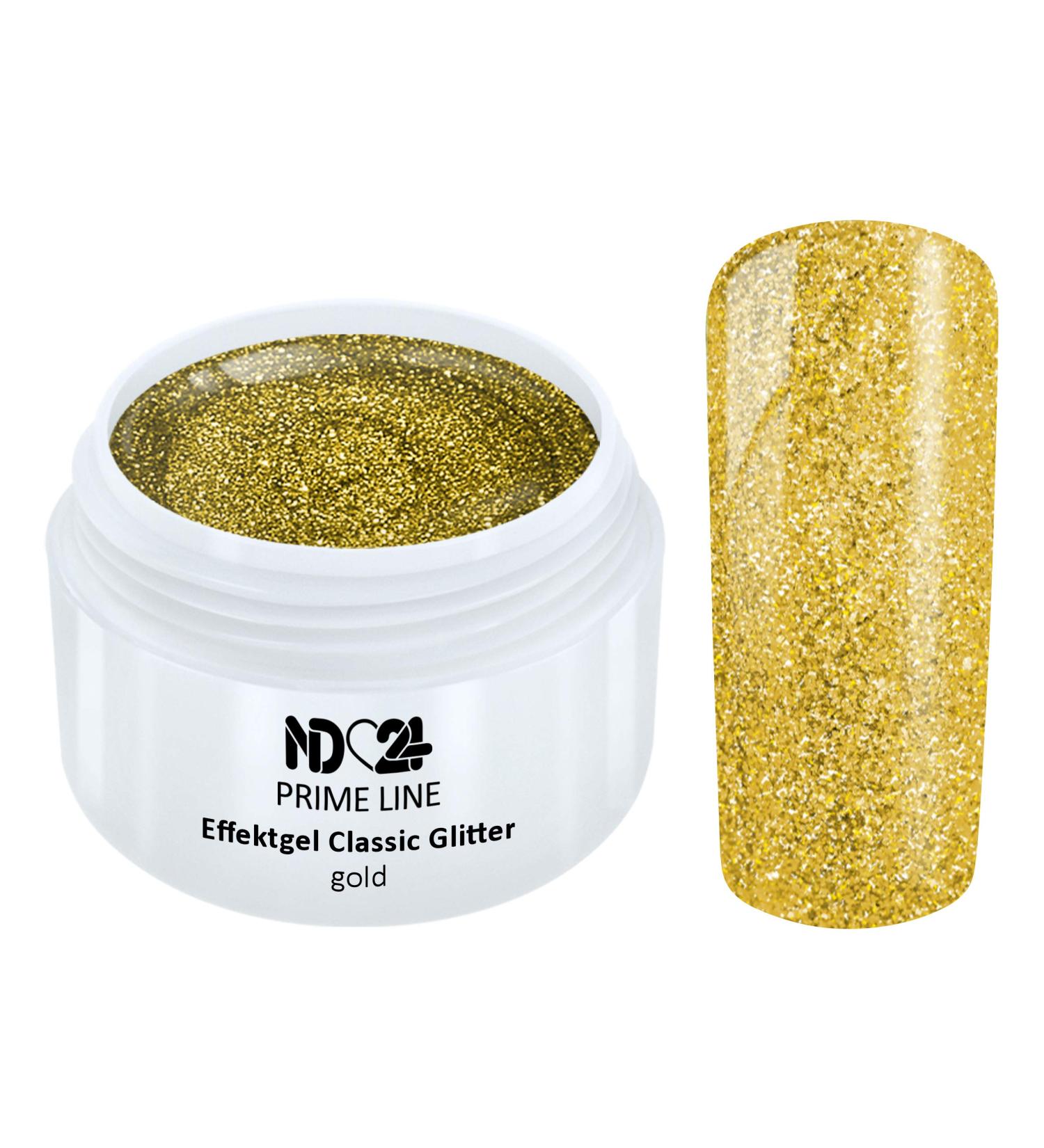 Prime Line - Uv Led Gel Glitter Gold Finish - Made in Germany - 5ml
